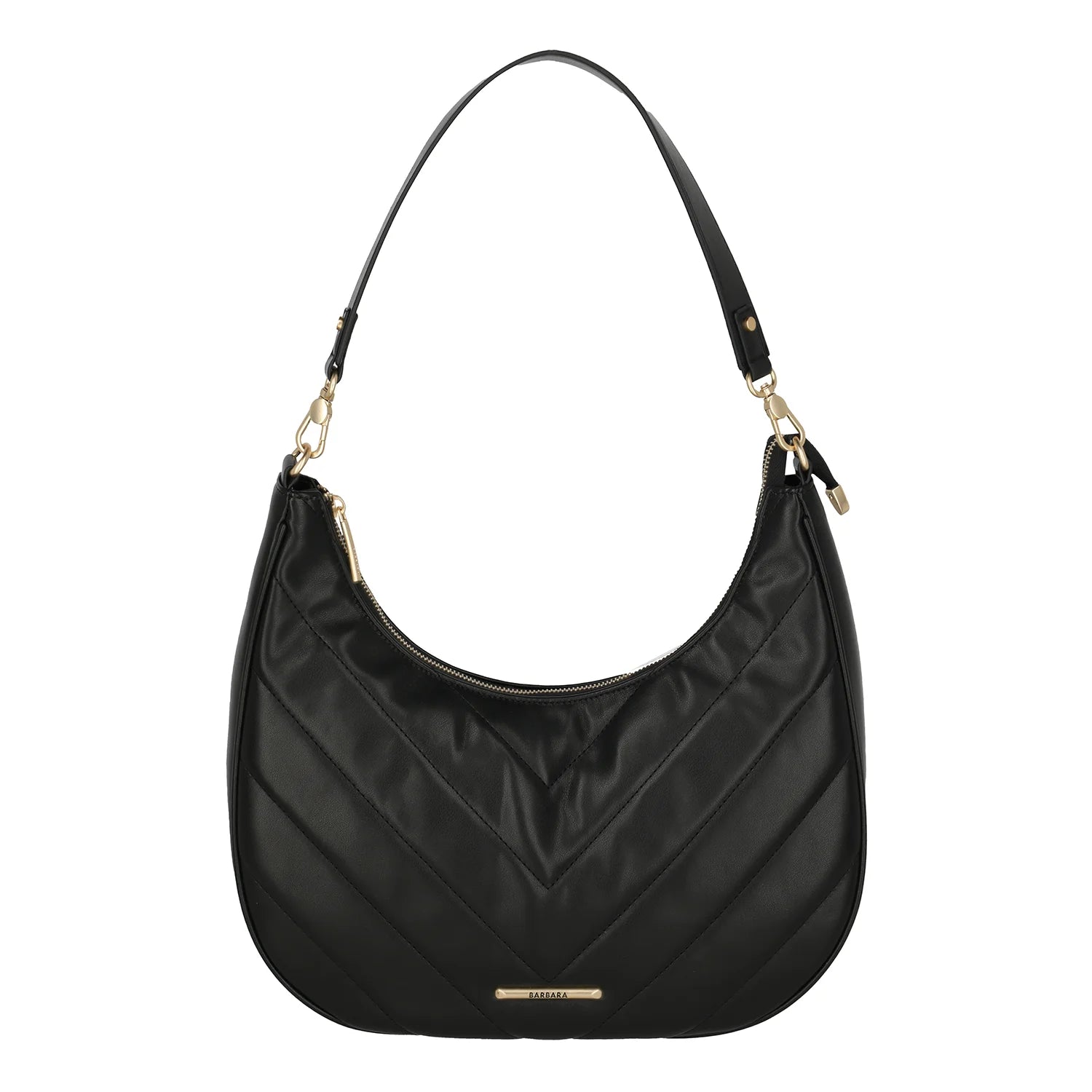 Vorderansicht Cozy Hobo Handtasche schwarz Barbara & travelite