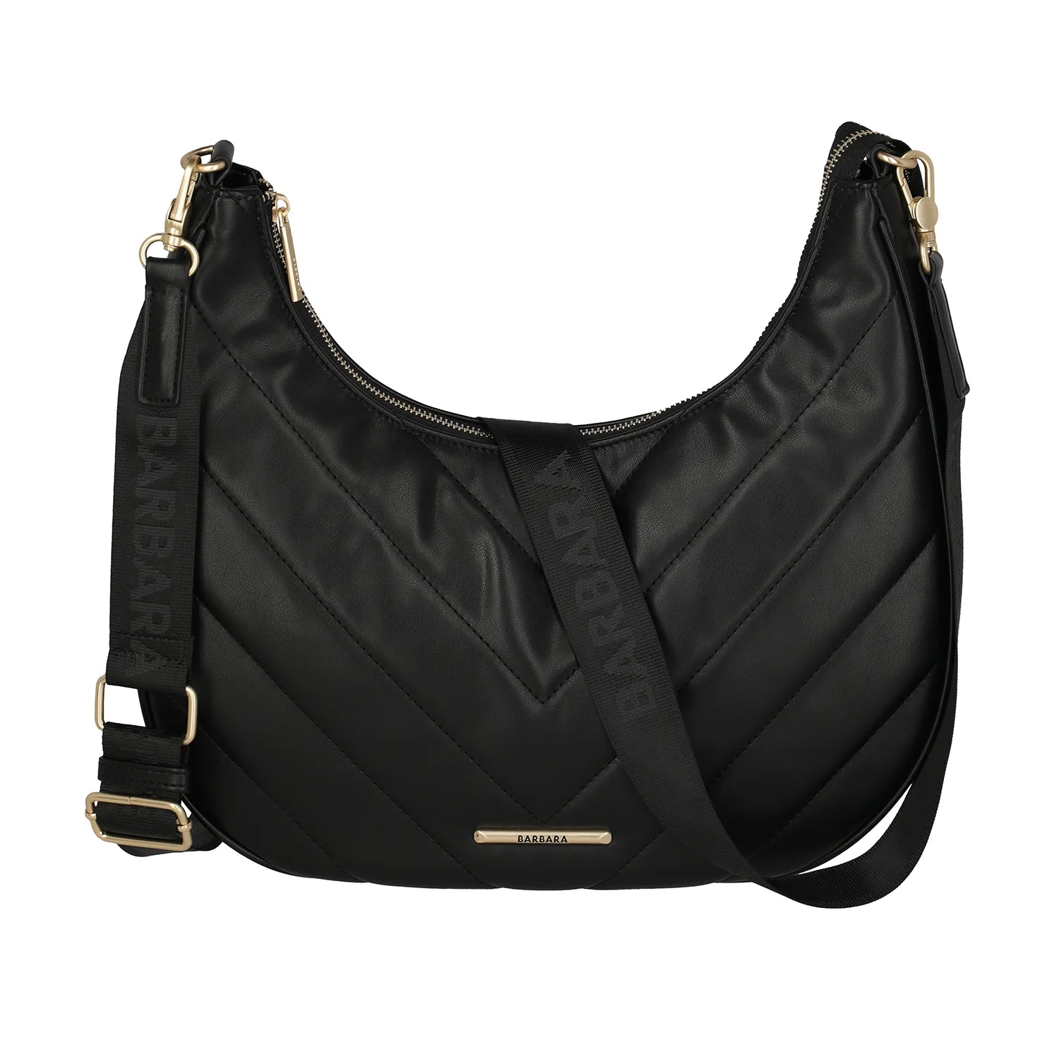 Vorderansicht Cozy Hobo Handtasche schwarz Barbara & travelite