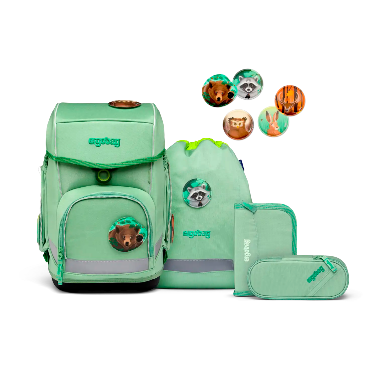 Ergobag Cubo 5 - teiliges Schulrucksack - Set 40 cm - WaldBärwohner Ergobag - koffer - direkt.de