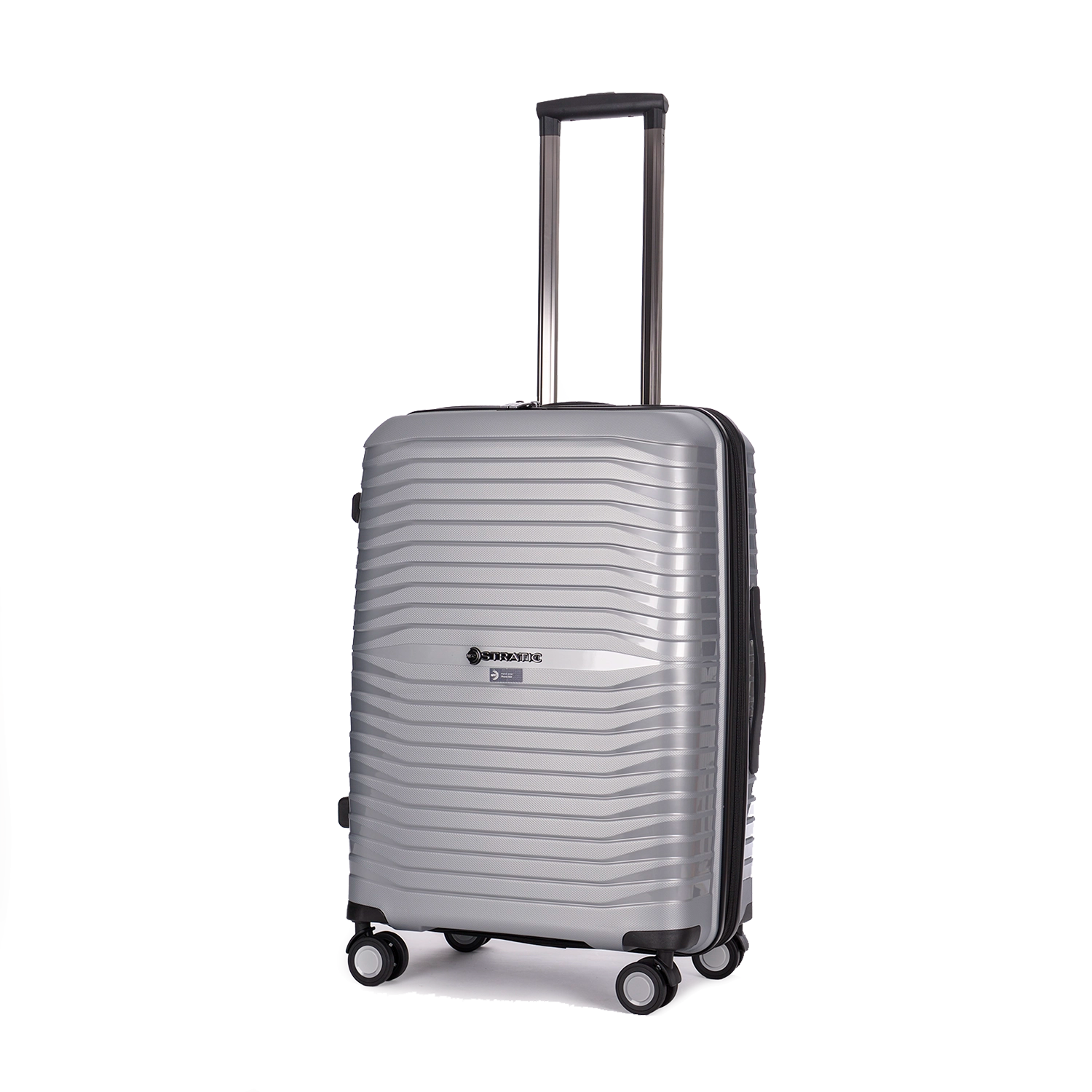 Stratic Bright + 4-Rollen Trolley M 66 cm - Silver