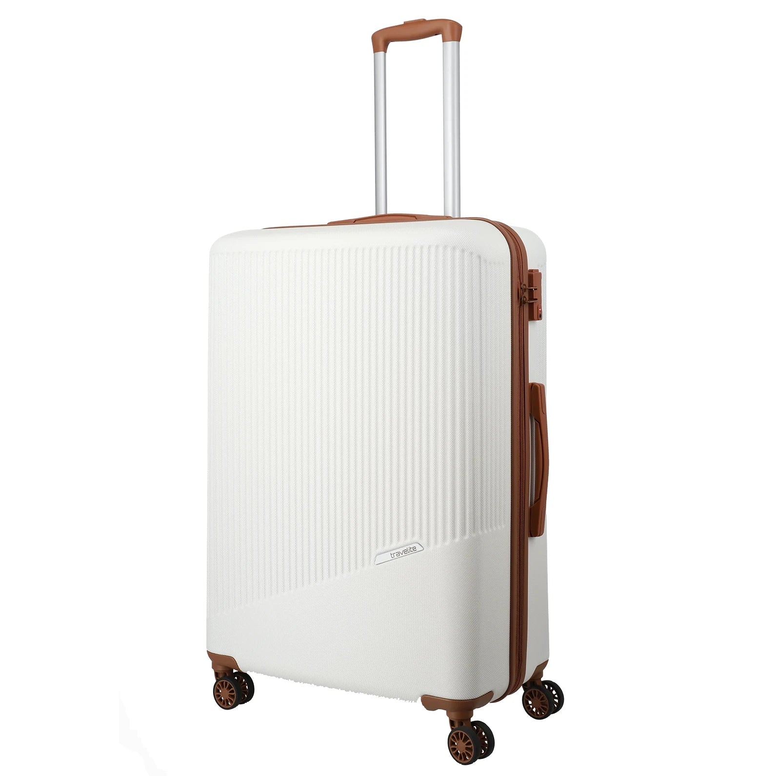 Travelite Bali 4-Rollen Trolley 67 cm - Weiss/Cognac