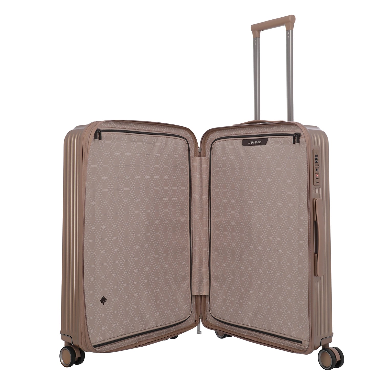 Travelite Paros 4-Rollen Trolley M 65 cm - Capucchino