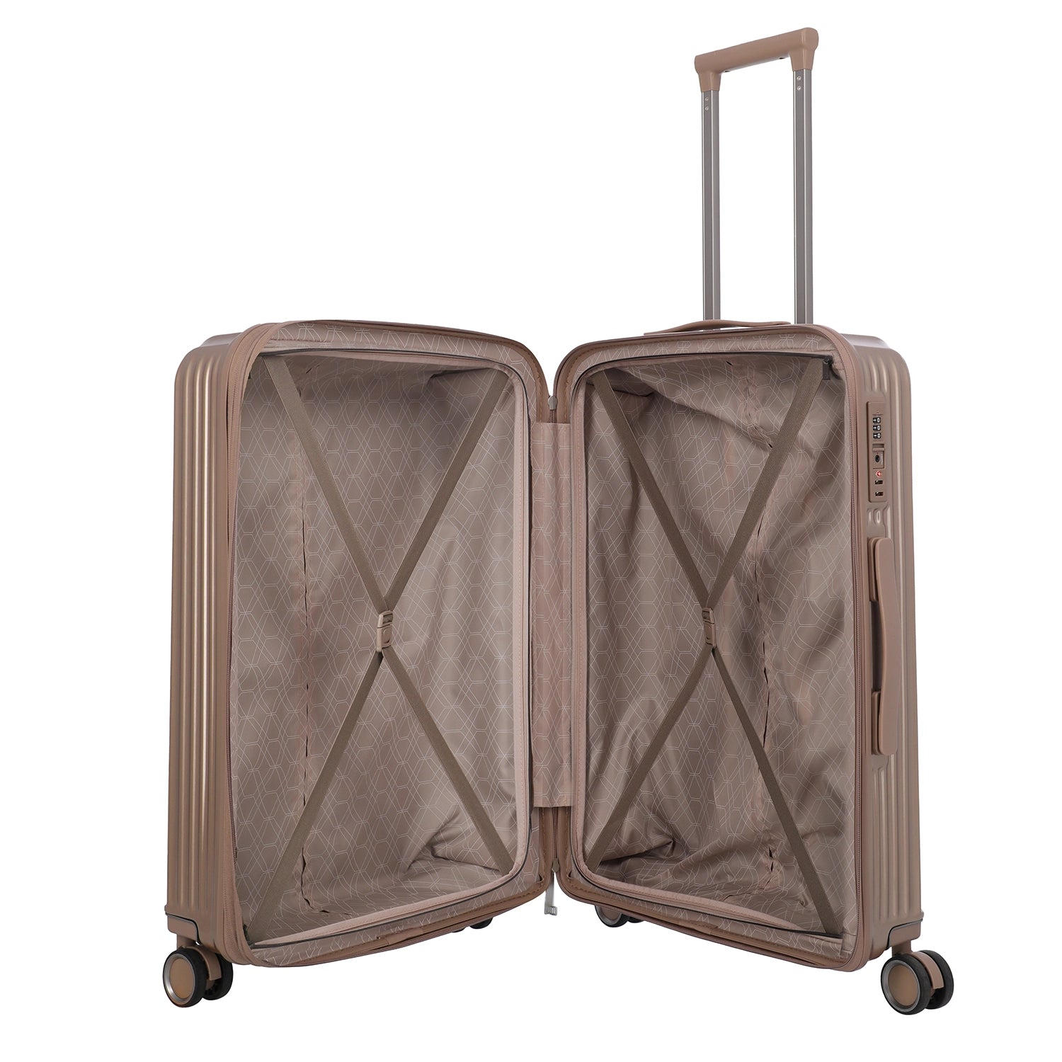 Travelite Paros 4-Rollen Trolley M 65 cm - Capucchino