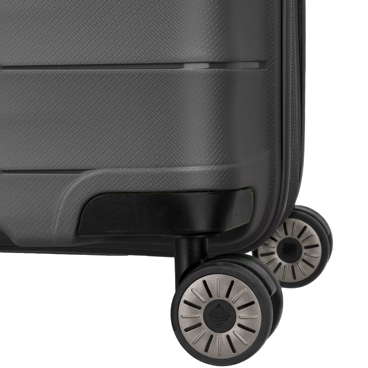 Doppelrolle eines schwarzen Travelite Mooby Hartschalen-Trolley