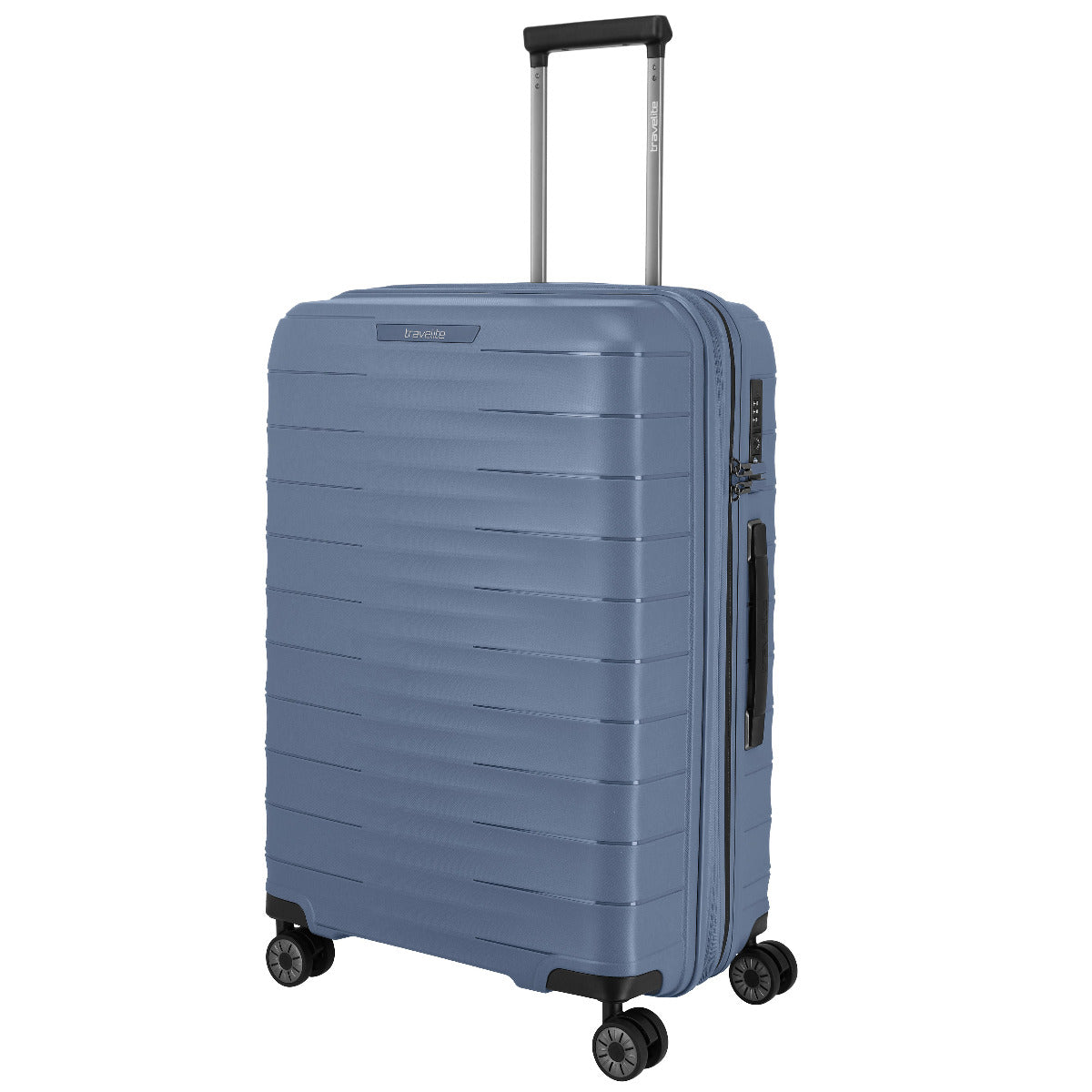 Frontansicht Travelite Mooby 4-Rollen Hartschalentrolley 66 cm in Blau