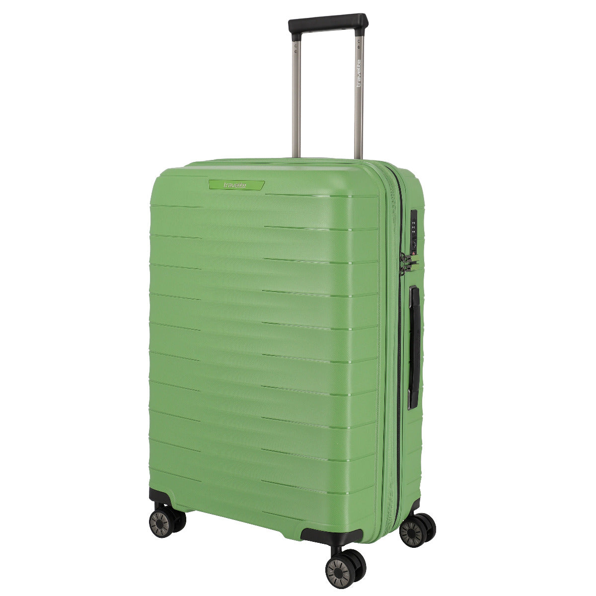 Frontansicht Travelite Mooby 4-Rollen Hartschalentrolley 66 cm in Grün