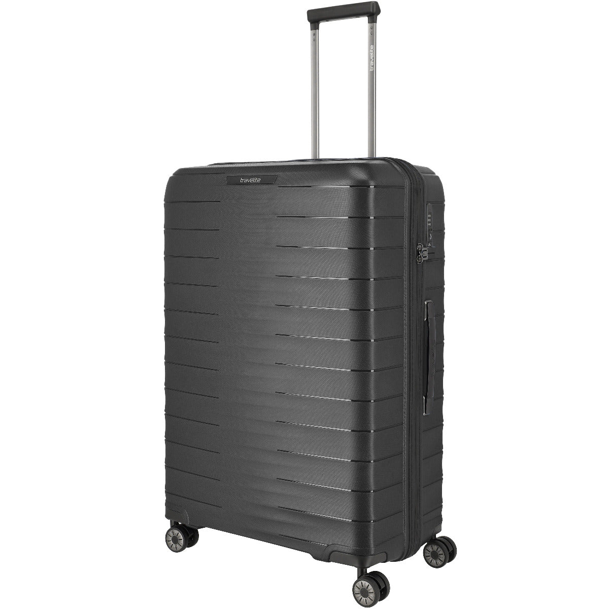 Frontansicht Travelite Mooby 4-Rollen Hartschalen-Trolley 77 cm in Schwarz