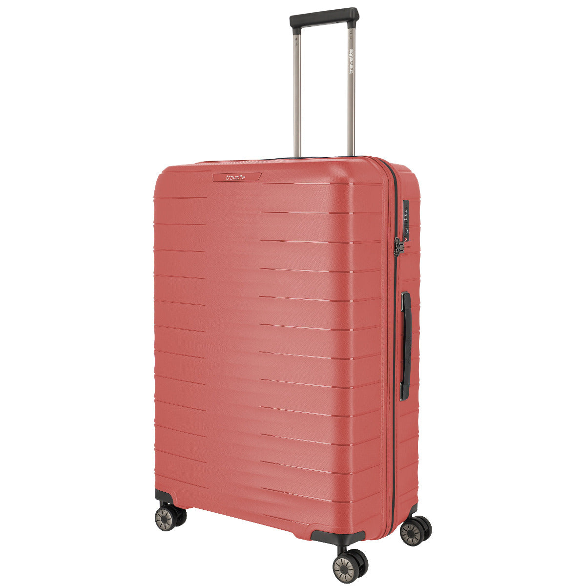 Frontansicht eines Travelite Mooby 4-Rollen Trolley 77 cm in Rot