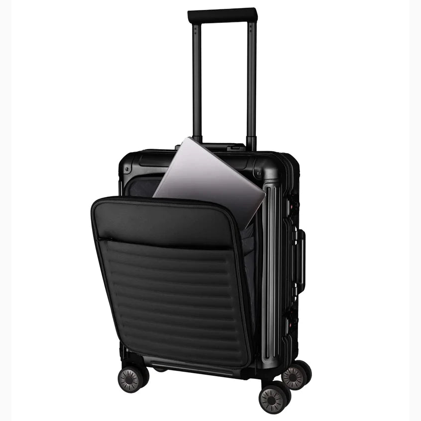 Travelite Next Trolley S Vortasche geöffnet - Laptopfach 15,6 Zoll und Tabletfach, ähnlich wie Rimowa Business Koffer