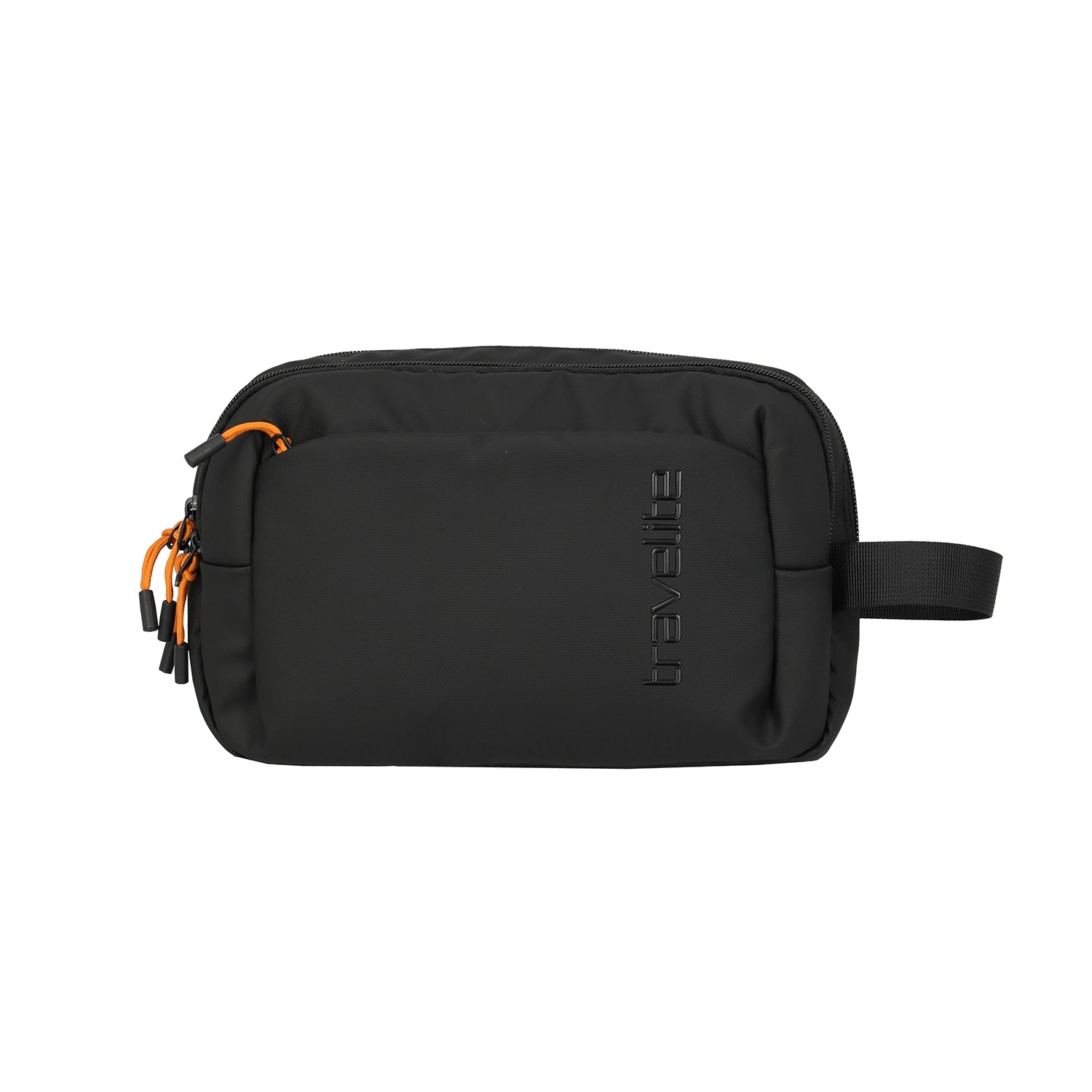 Travelite Briize Kulturtasche 25 cm in Schwarz - Frontansicht mit Reißverschluss