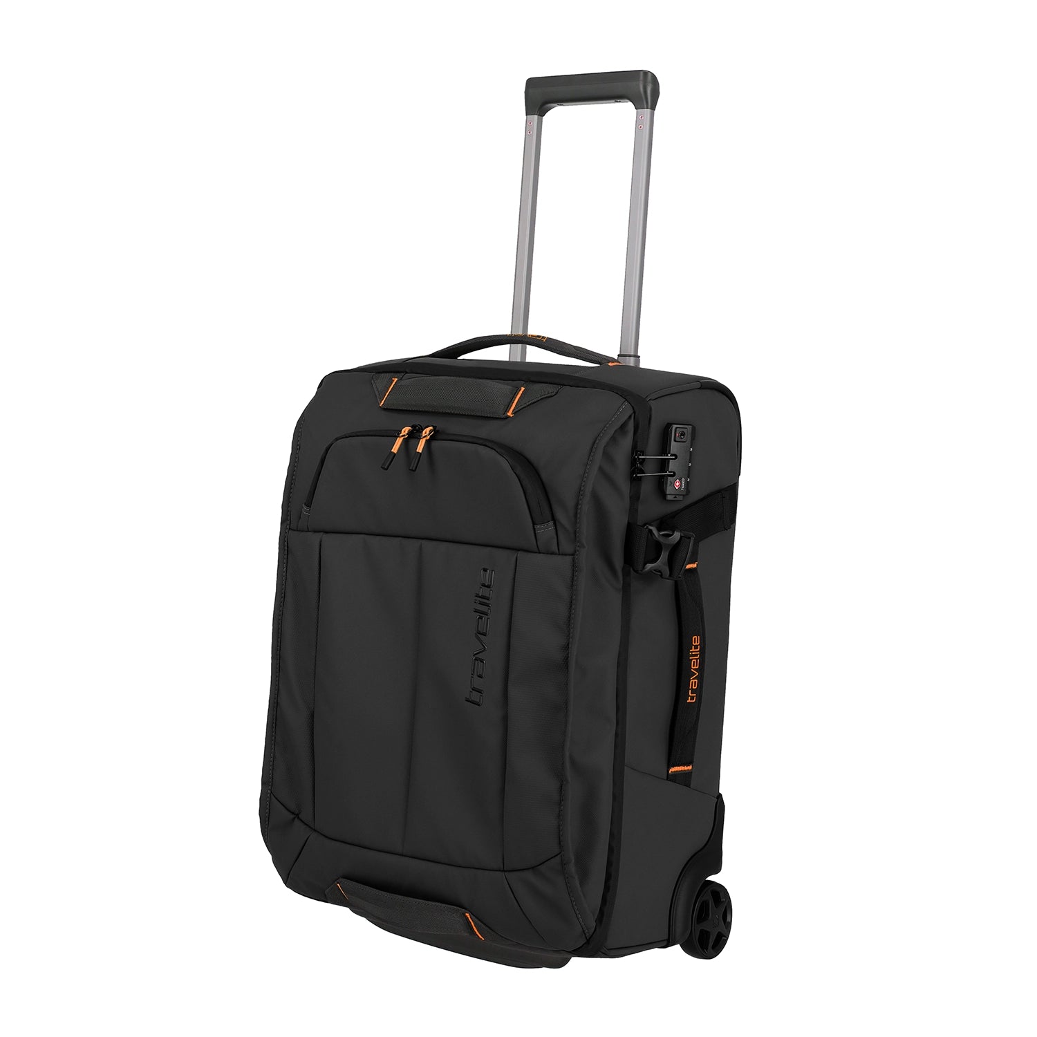 Kleine Travelite Reisetasche auf Rollen 55cm schwarz Vorderansicht