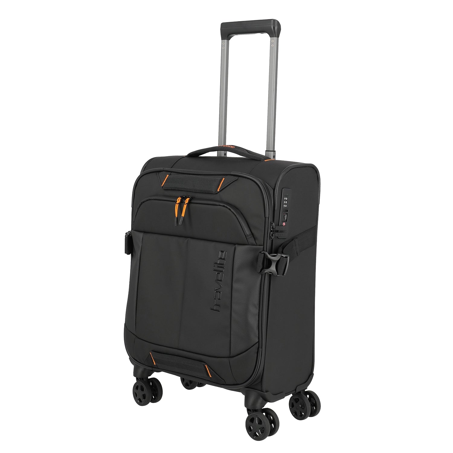 Kleiner Travelite Briize 4 Rollen Trolley 55 cm schwarz Frontansicht