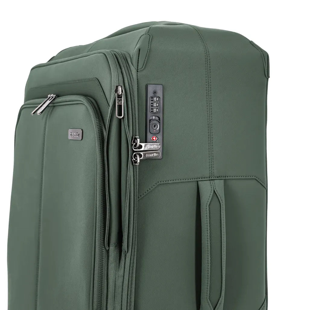 Seitenansicht Travelite Priima 4-Rollen Trolley M 68cm grün