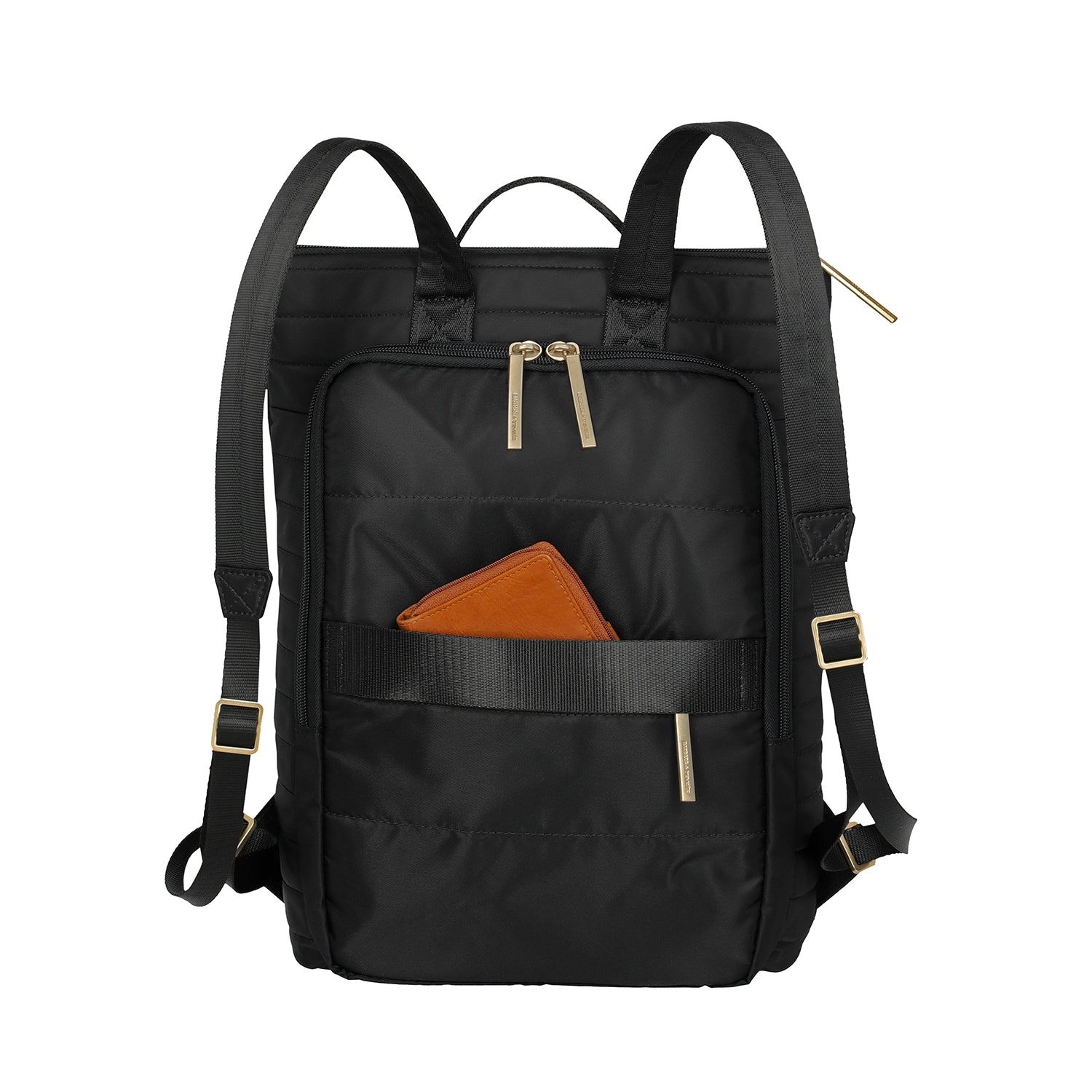Rückansicht Rucksack Stepp Barbara / Travelite in schwarz m. Außentaschen
