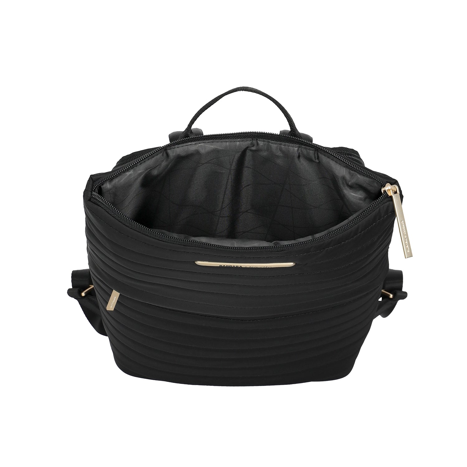 Ansicht geöffneter Rucksack Stepp Barbara / Travelite in schwarz