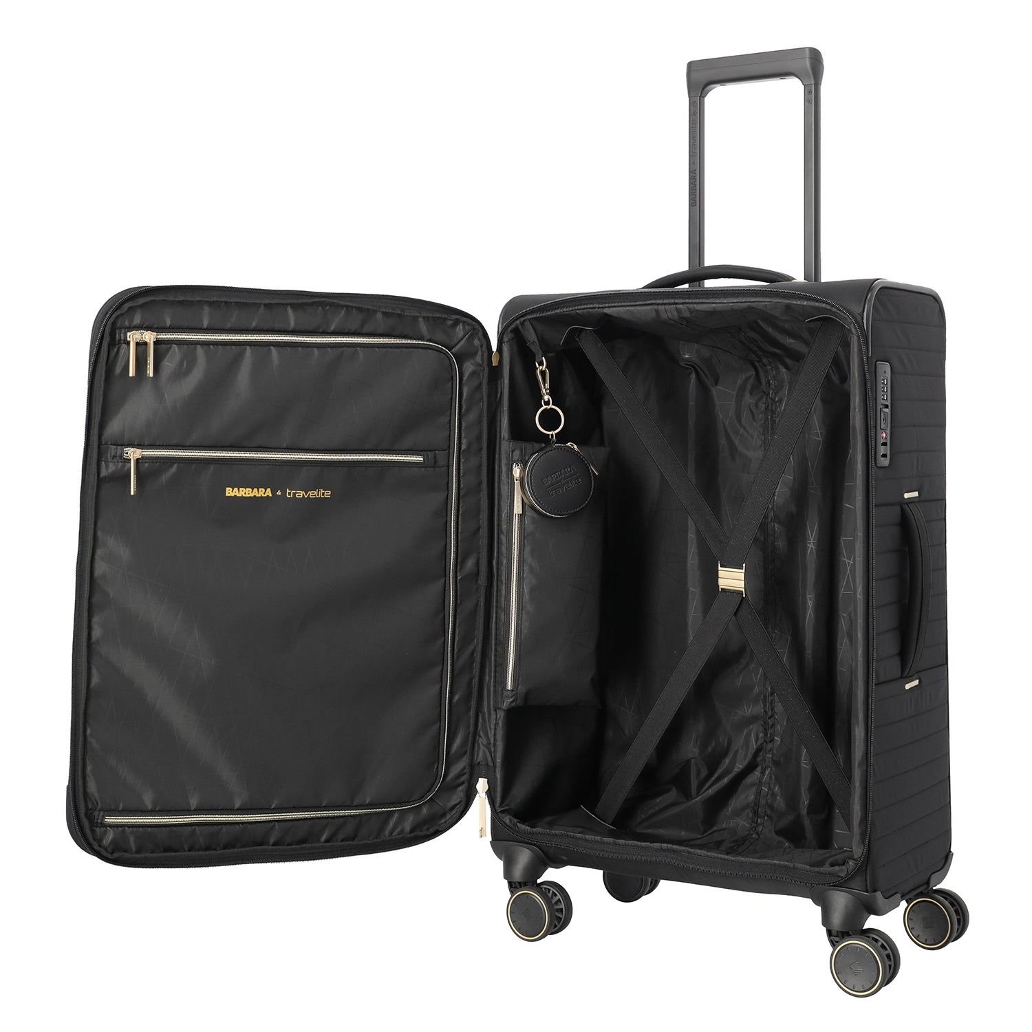 BARBARA & travelite Stepp 4-Rad Trolley M 68 cm - Satin Nude