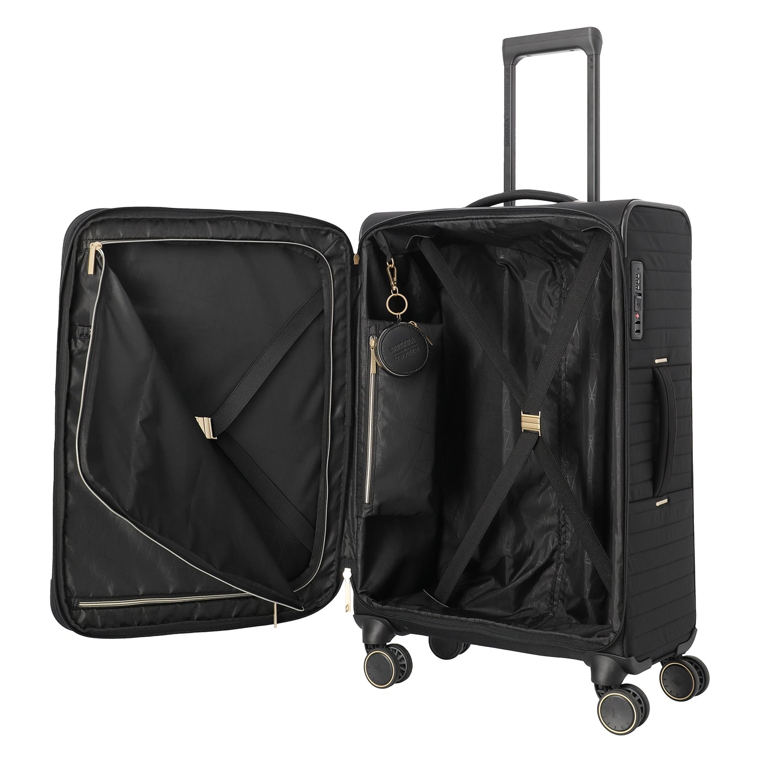 BARBARA & travelite Stepp 4-Rad Trolley M 68 cm - Satin Nude