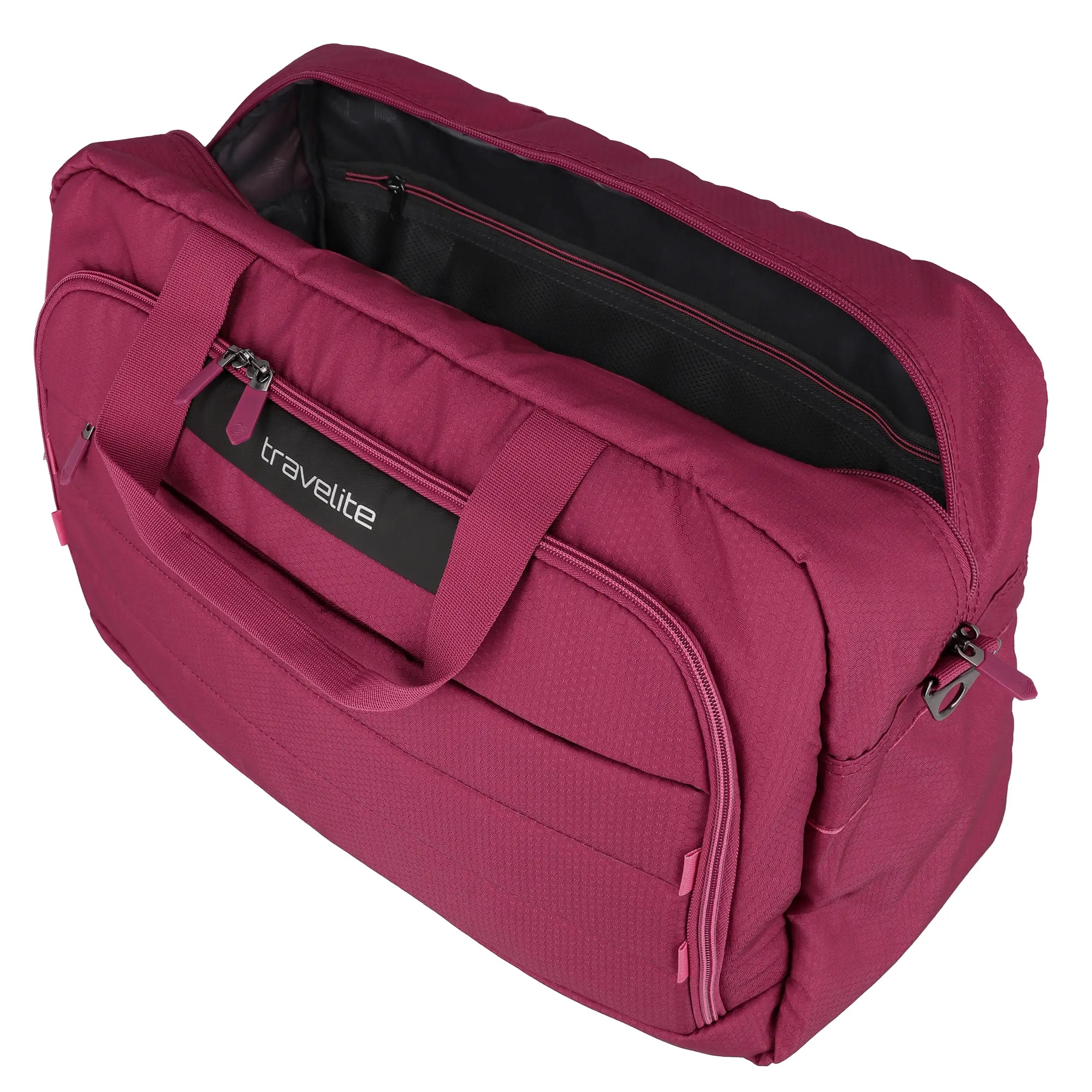 Travelite Skaii Weekender 49 cm Farbe abendrot Seitenansicht geöffnet