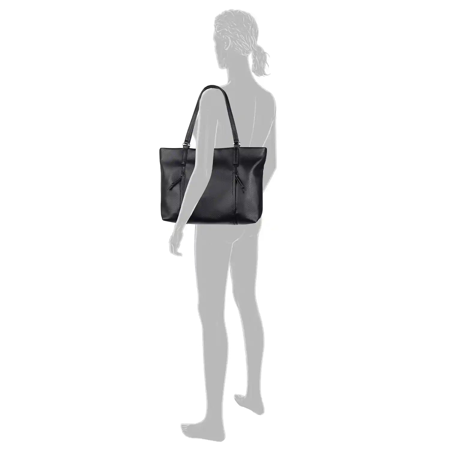 Tom Tailor Beca Zip Shopper L 44 cm - Black