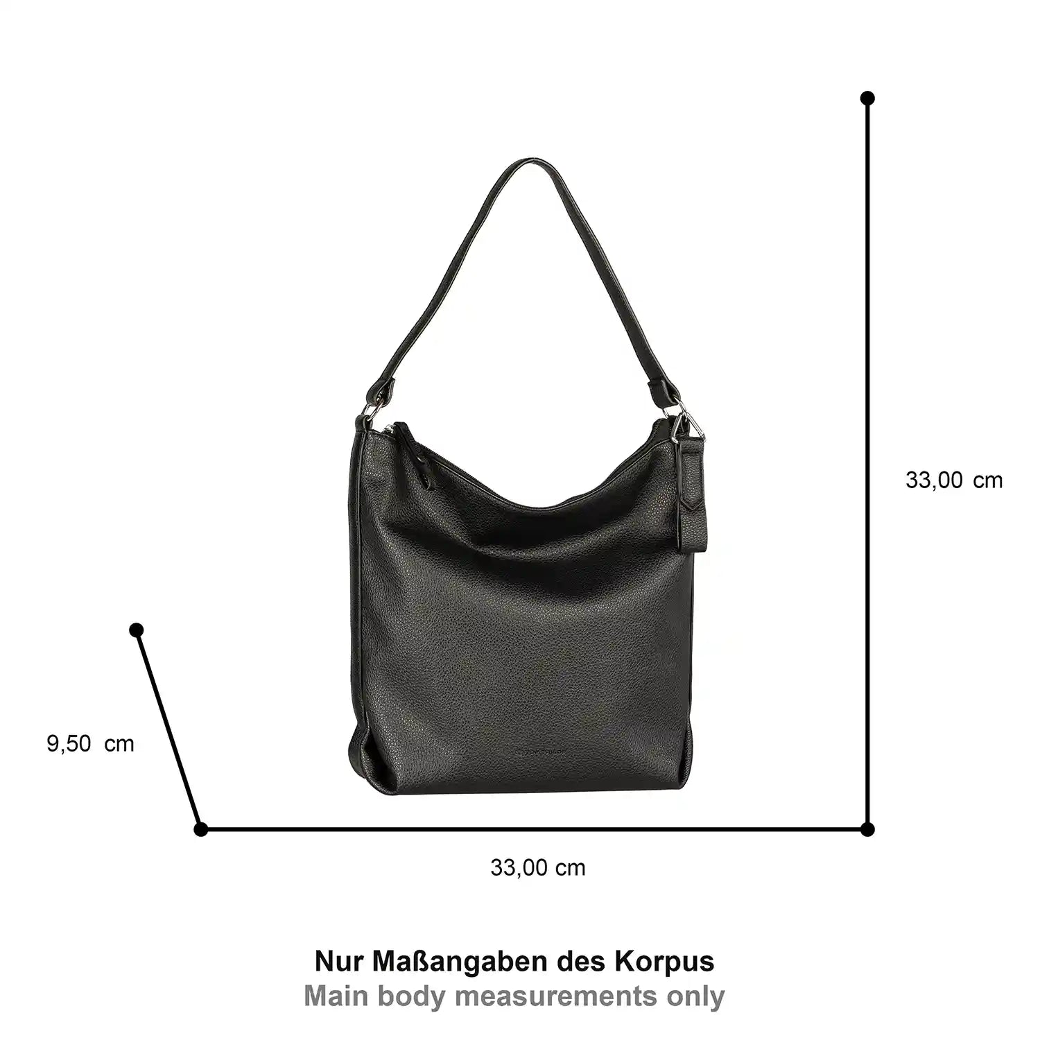 Tom Tailor Olive Hobo Bag M 33 cm - Black