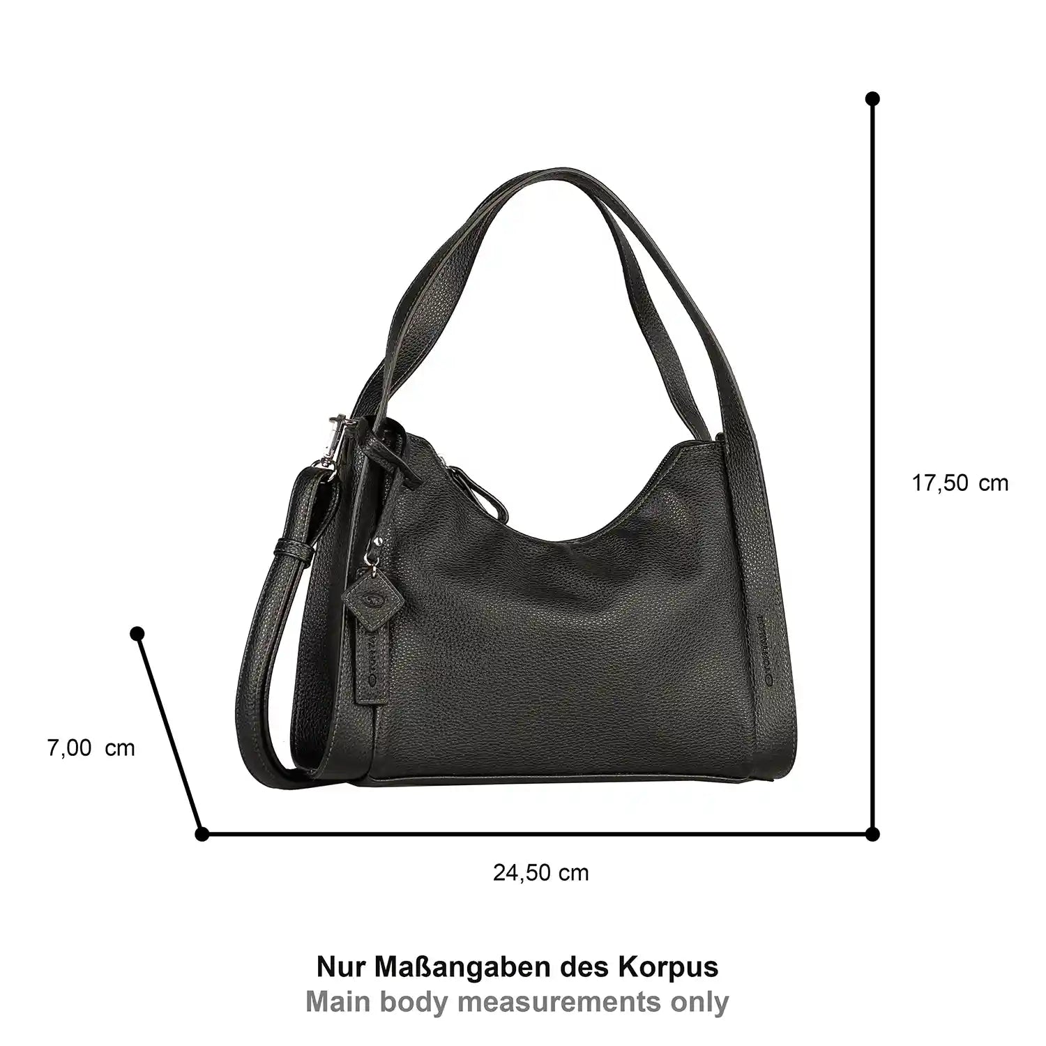 Tom Tailor Aspen Hobo Bag M 32 cm Black – vielseitige Handtasche in klassischem Schwarz