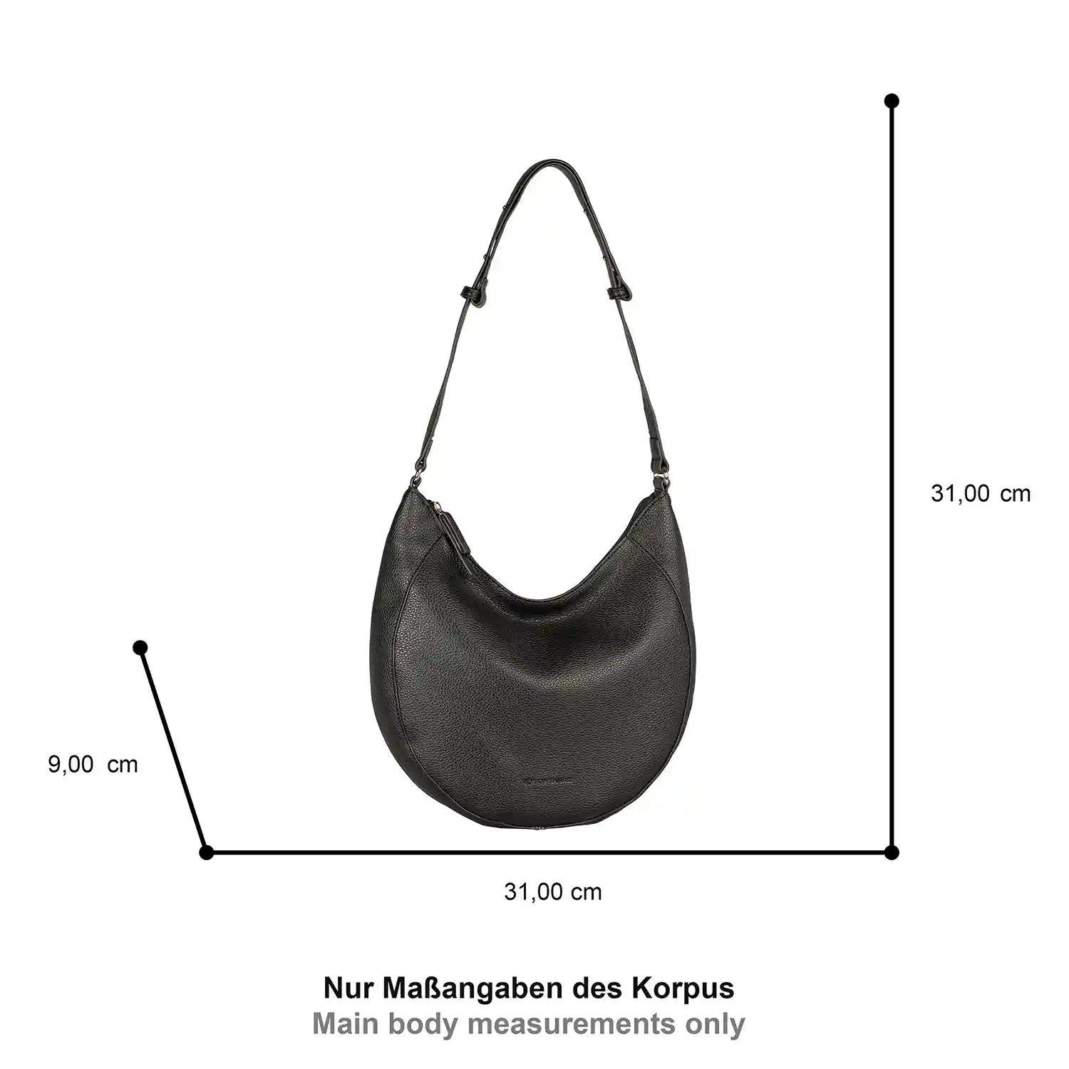 Tom Tailor Dahlia Hobo Bag M 31 cm - Black