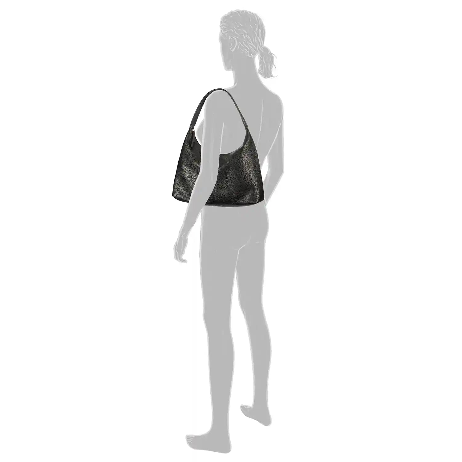 Breiter Schulterriemen der Tom Tailor Evelina Hobo Bag M Schwarz für bequemes Tragen