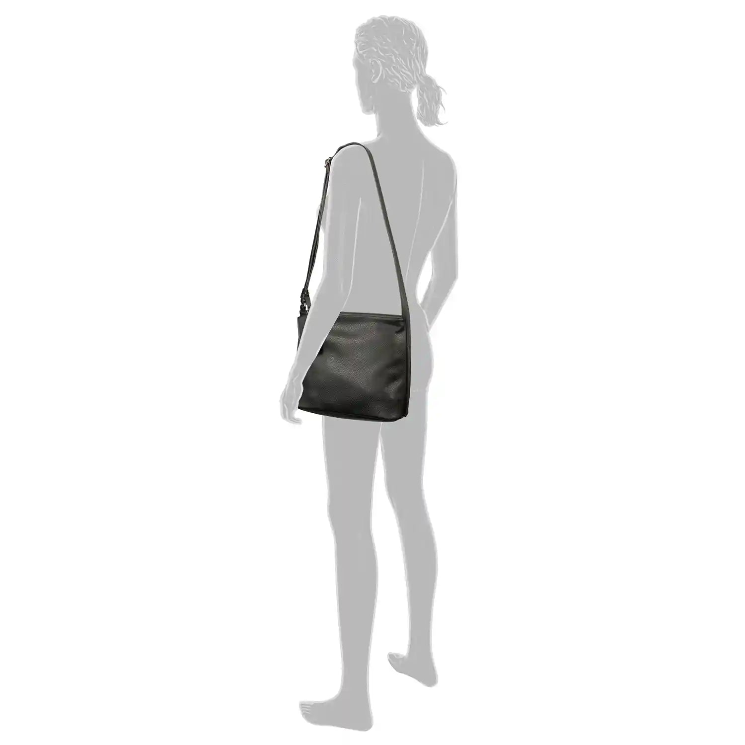Über der Schulter getragene Tom Tailor Amarea Hobo Bag, Farbe schwarz