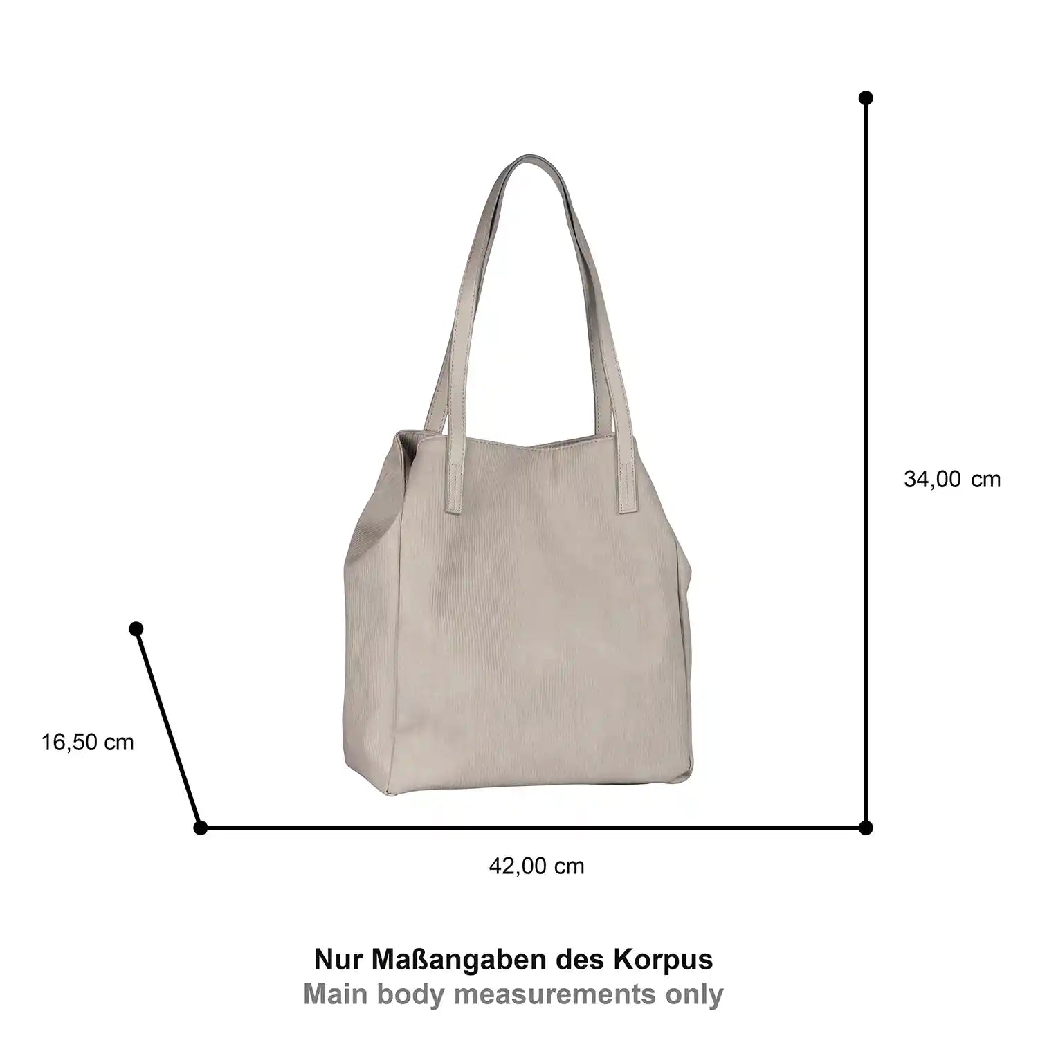 Tom Tailor Denim Arona Cord Shopper M No Zip 42 cm - Light Grey