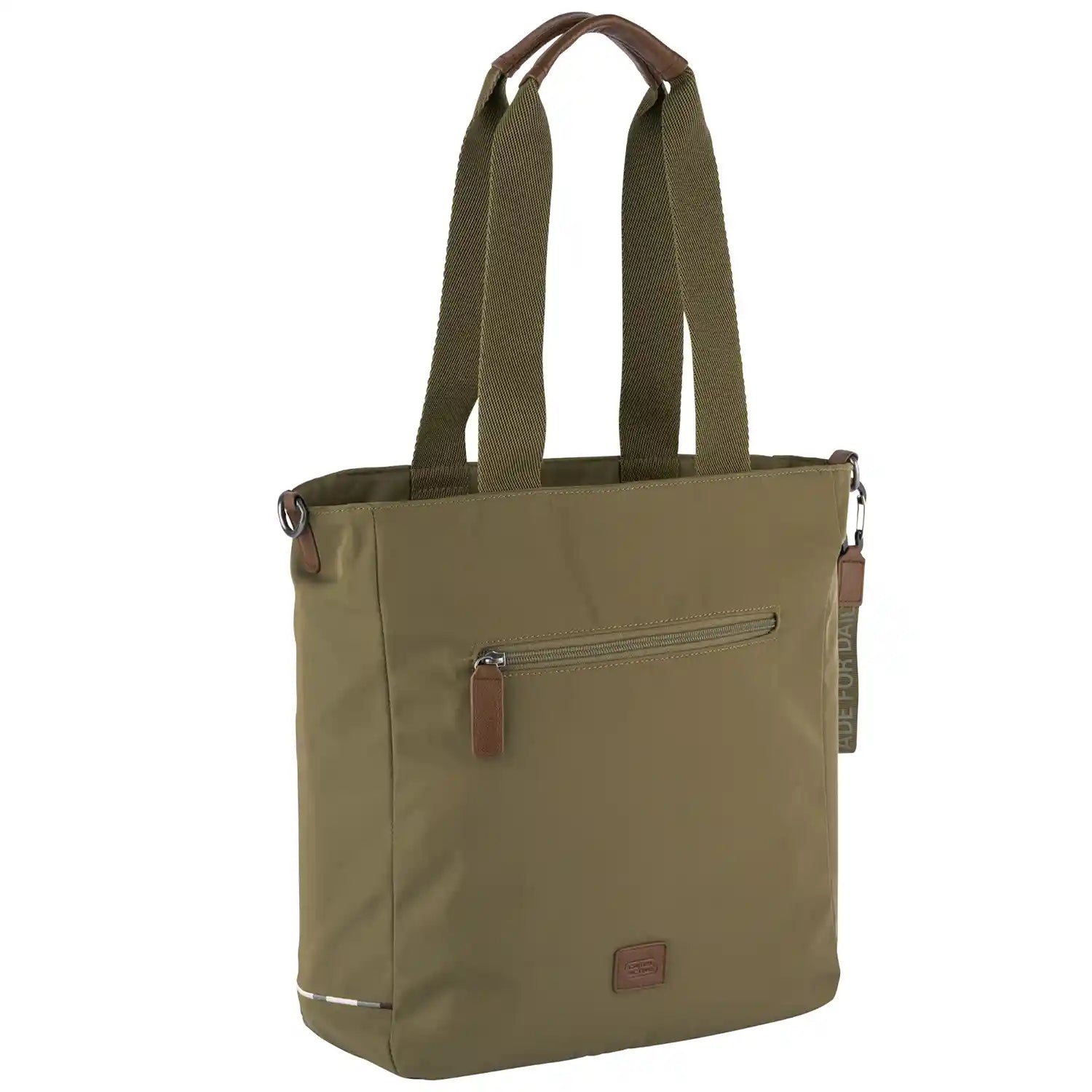 Camel Active Aurum Zip Tote Bag M, khaki, Seitenansicht - zeigt die Tragegriffe
