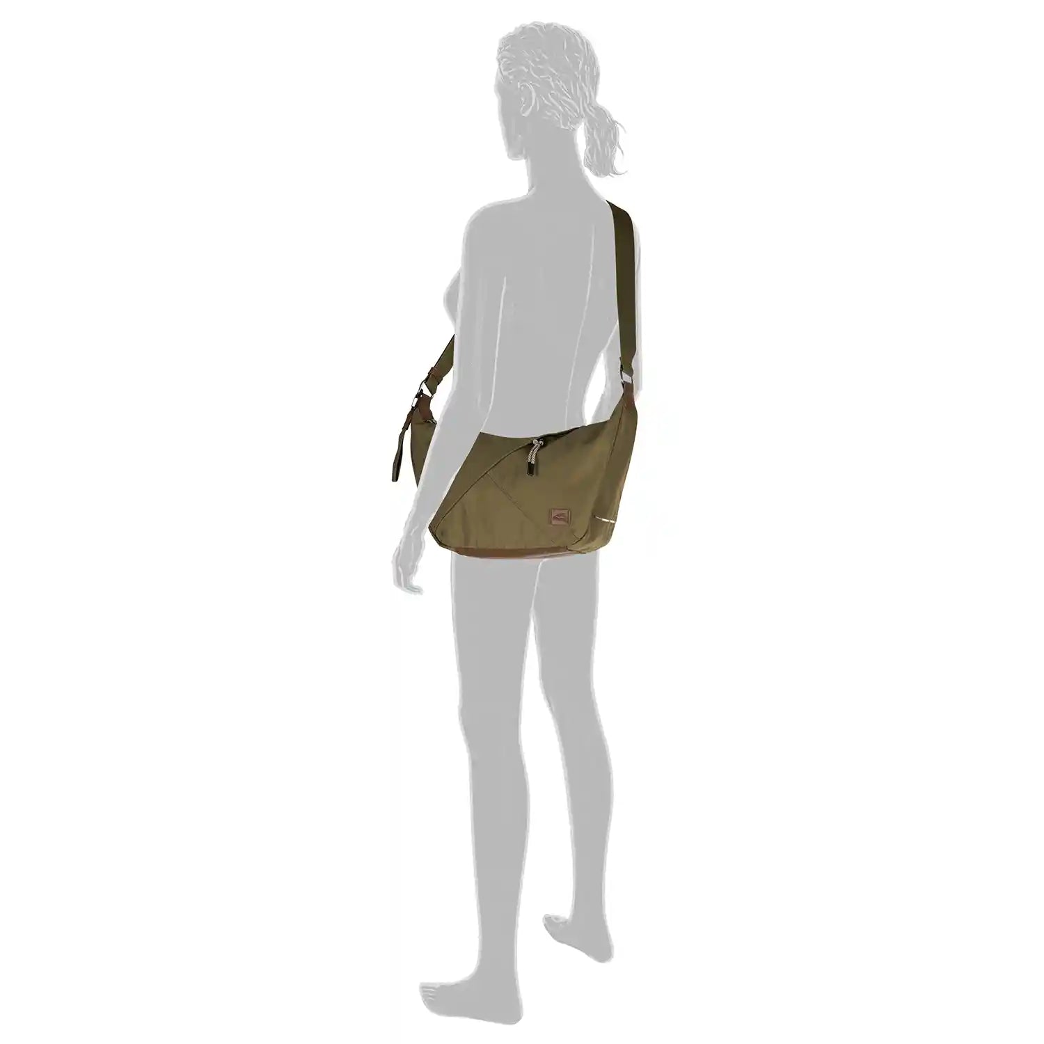 Cross body getragene Camel Active Aurum Hobo Bag L 40 cm - Khaki