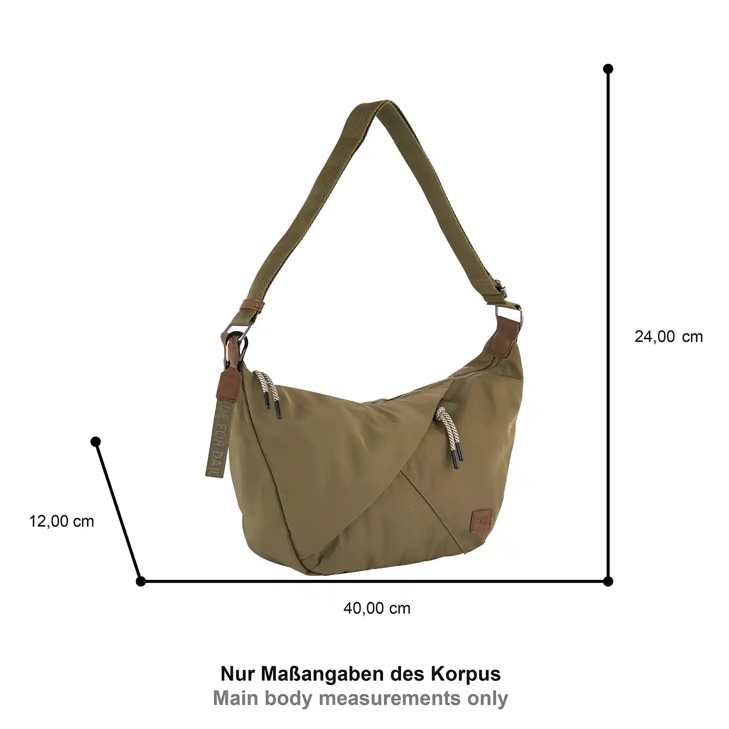 Bildliche Darstellung Außenmaße Camel Active Aurum Hobo Bag L 40 cm - Khaki