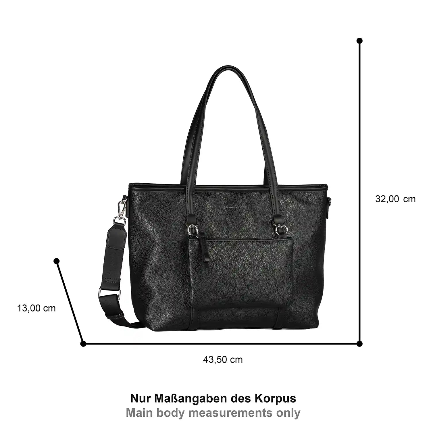 Tom Tailor Jamila Zip Shopper L 44 cm - Black