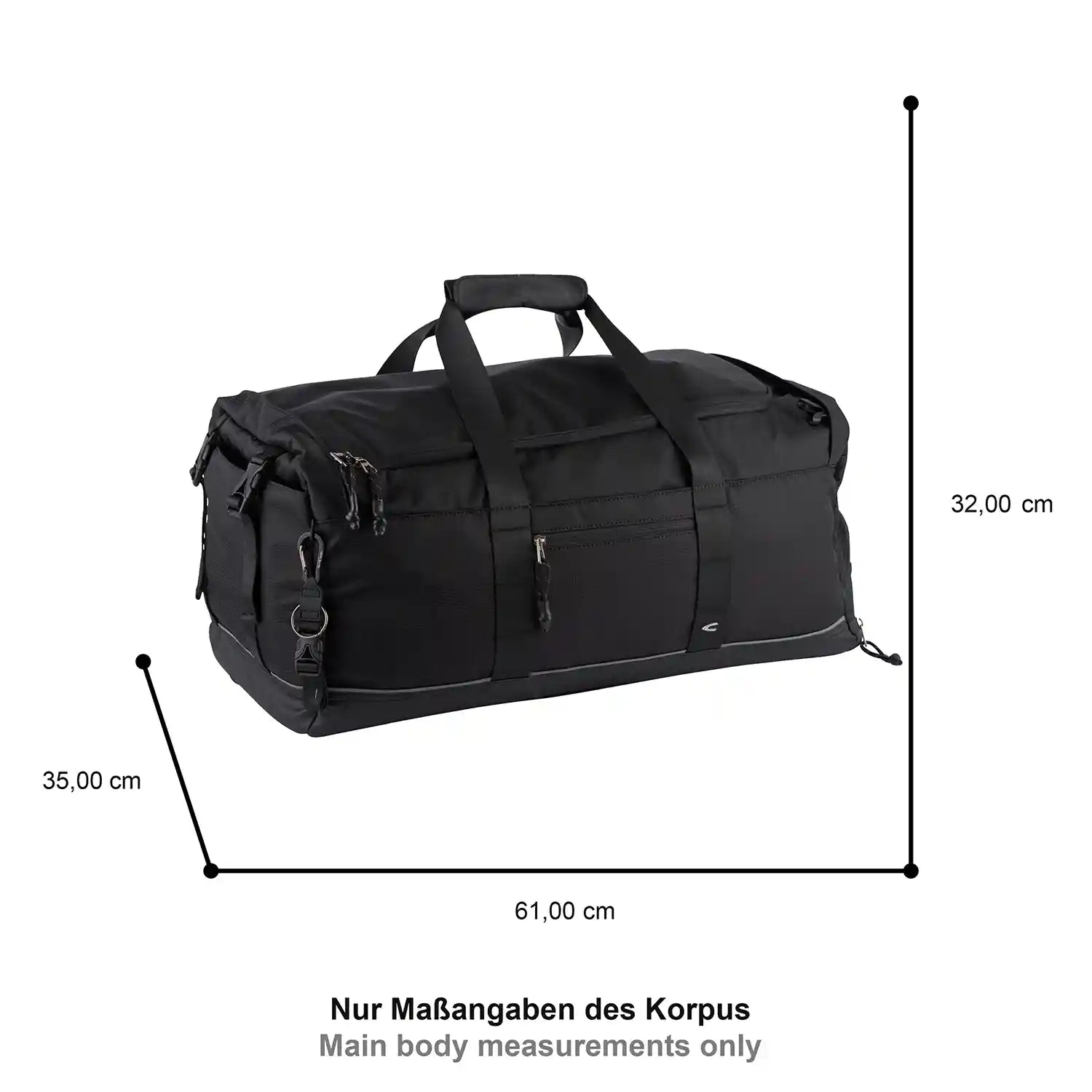 Angaben Außenmaße Camel Active Connect Weekend Bag 61 cm - Black