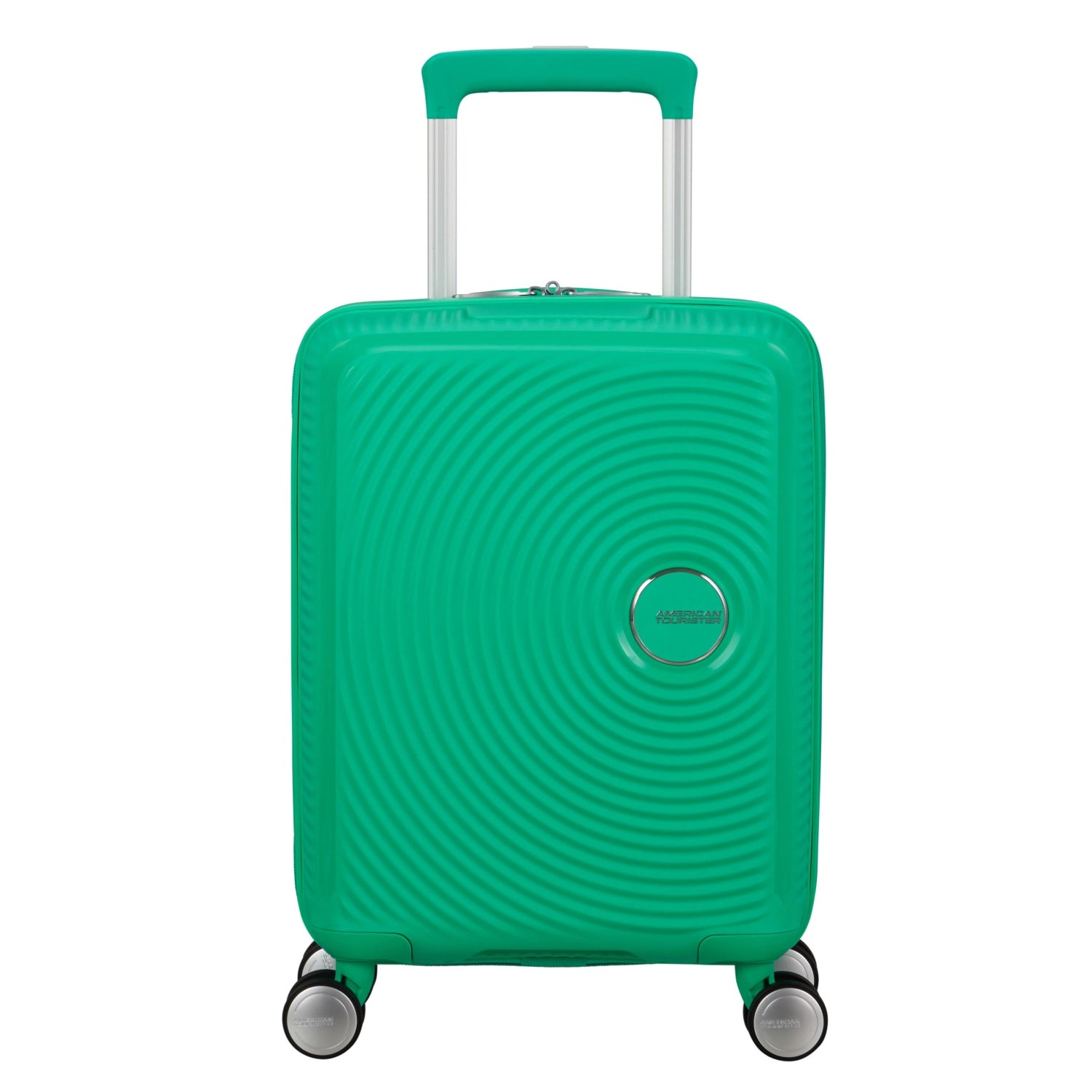 Frontansicht American Tourister Soundbox Mini Spinner 4-Rollen Trolley 47 cm in Bright Green