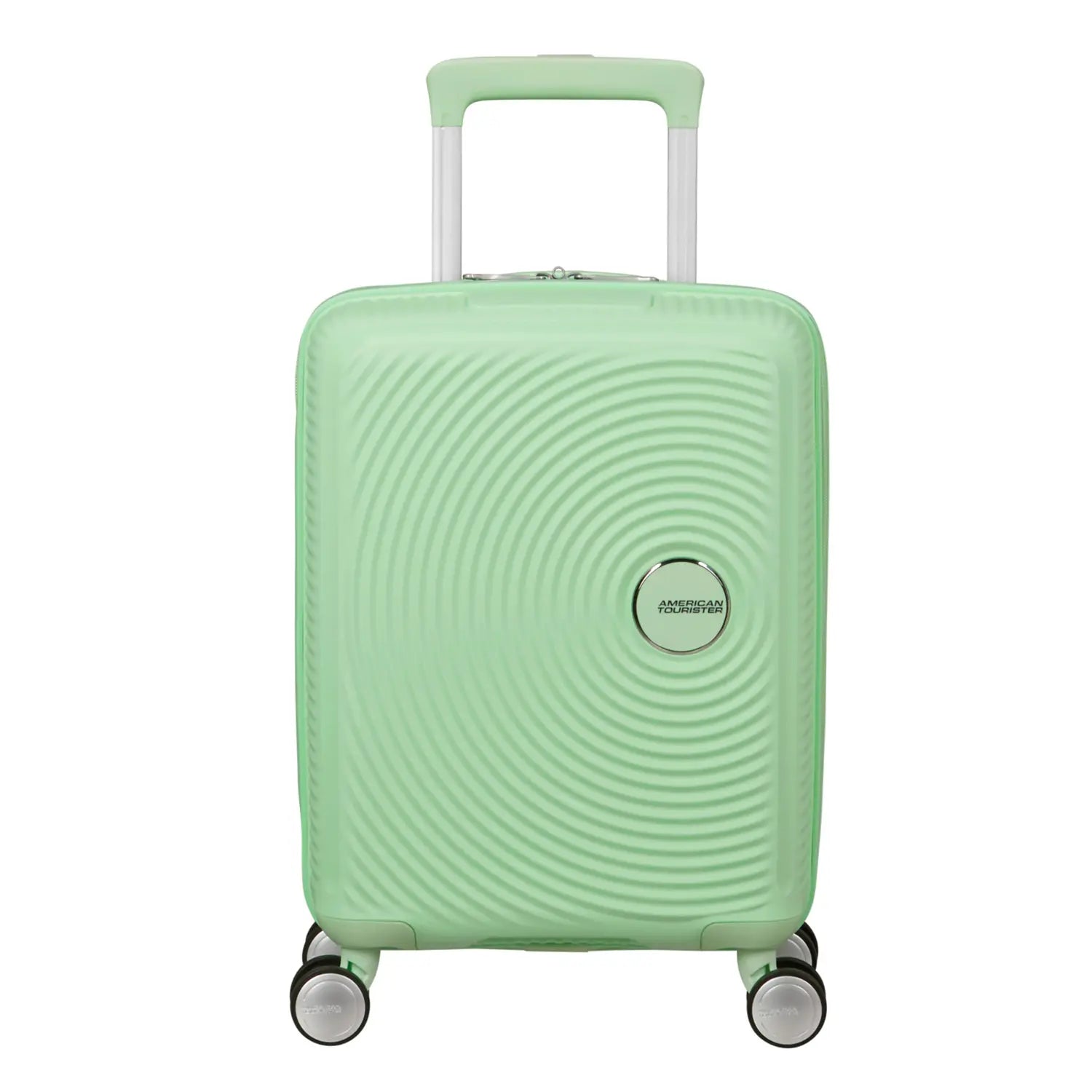Frontansicht American Tourister Soundbox Mini Spinner 4-Rollen Trolley 47 cm in Pastel Green