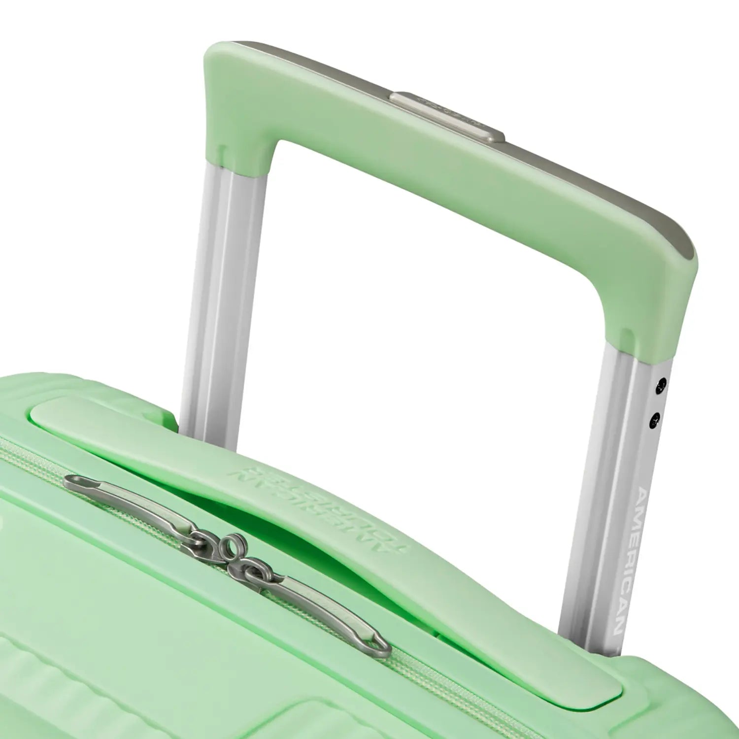 Zoomansicht des Griffes am Hellgrünem Mini-Trolleys on American Tourister
