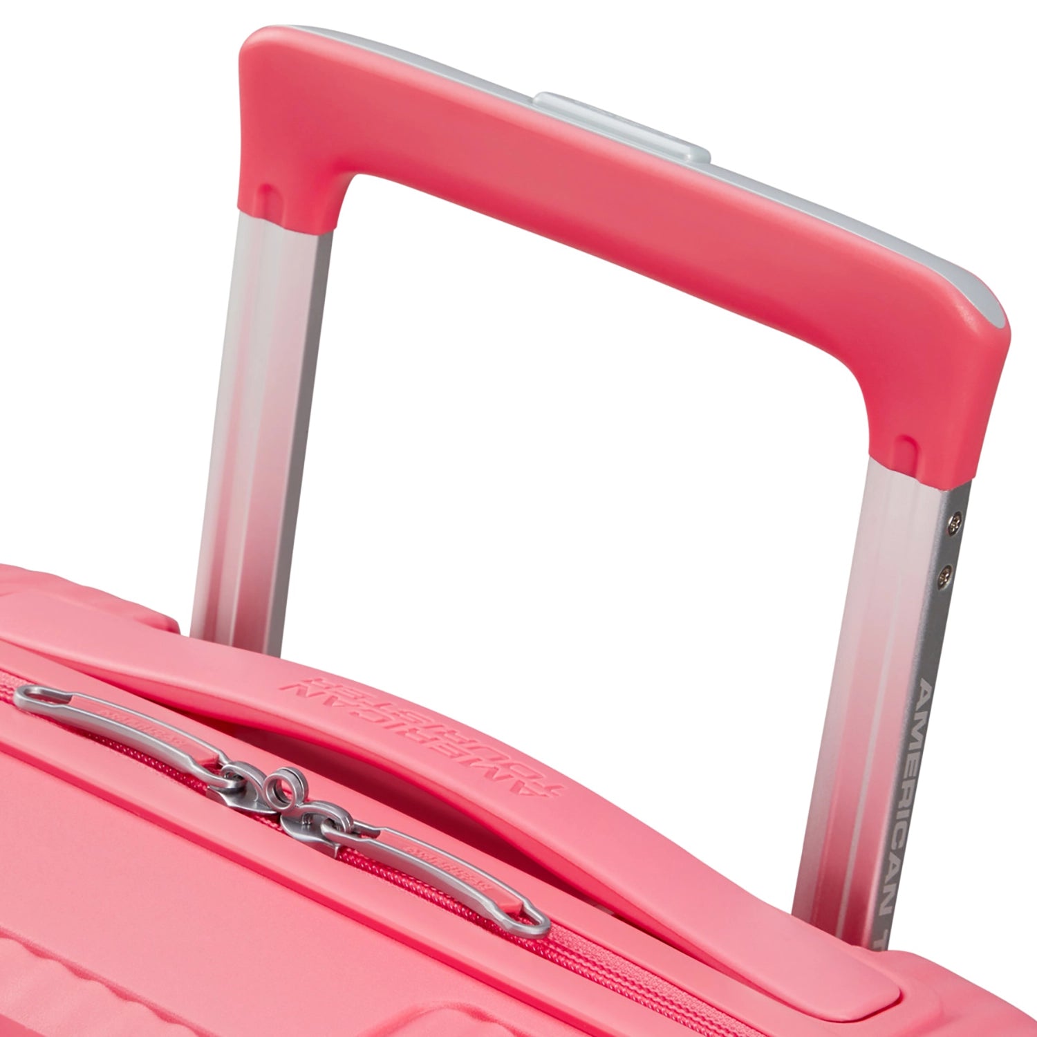 Zoomansicht des Griffes am pinken Mini-Trolley von American Tourister
