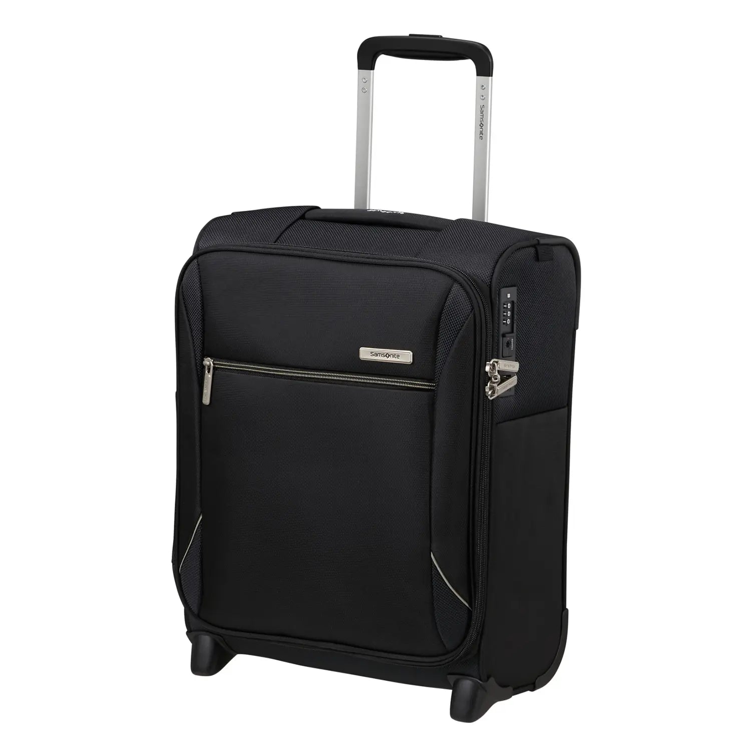 Vorderansicht des Samsonite Base Breeze Upright 45 cm – kleiner Trolley in elegantem Schwarz