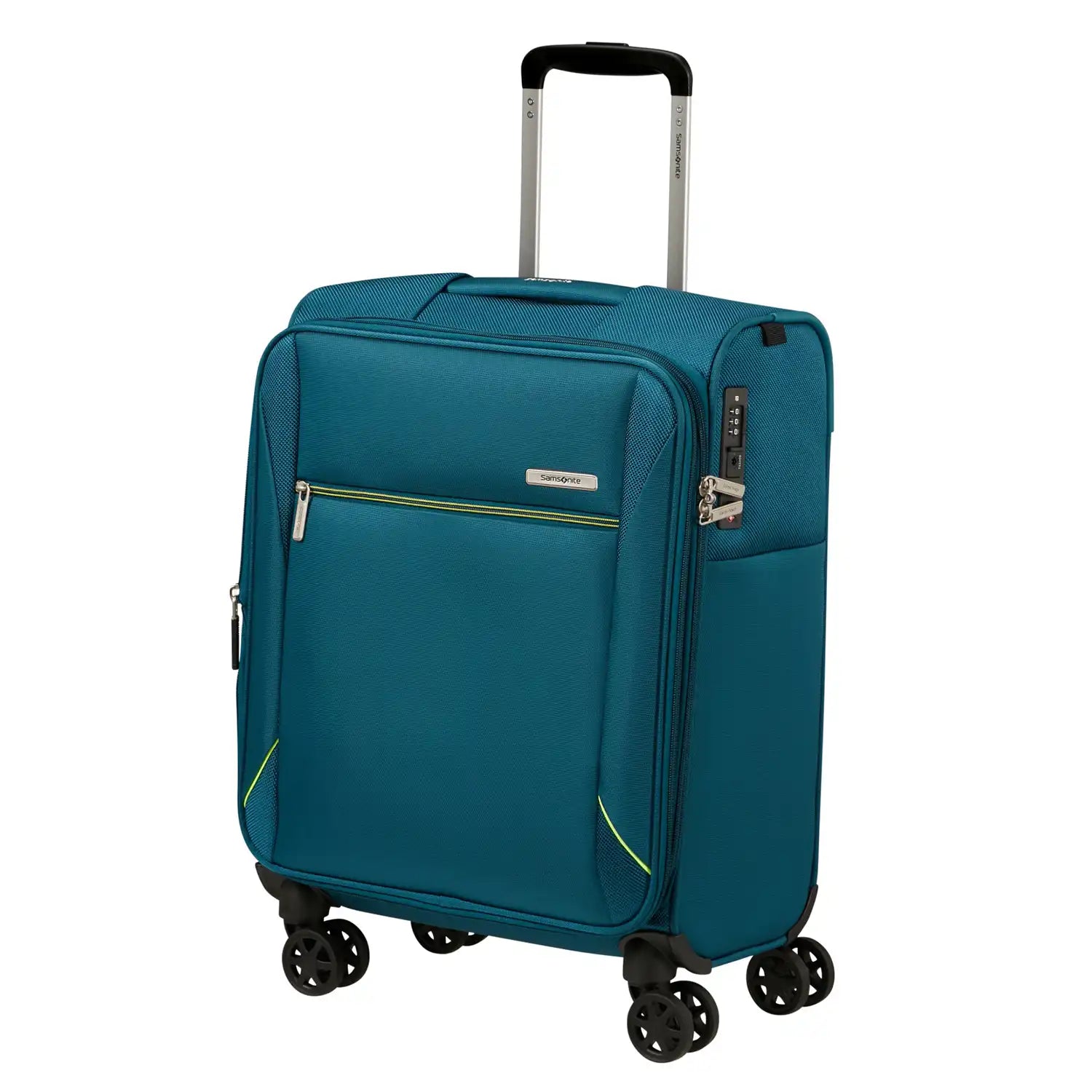 Frontansicht Samsonite Base Breeze Spinner 4-Rollen Trolley 55 cm - Petrol Blue