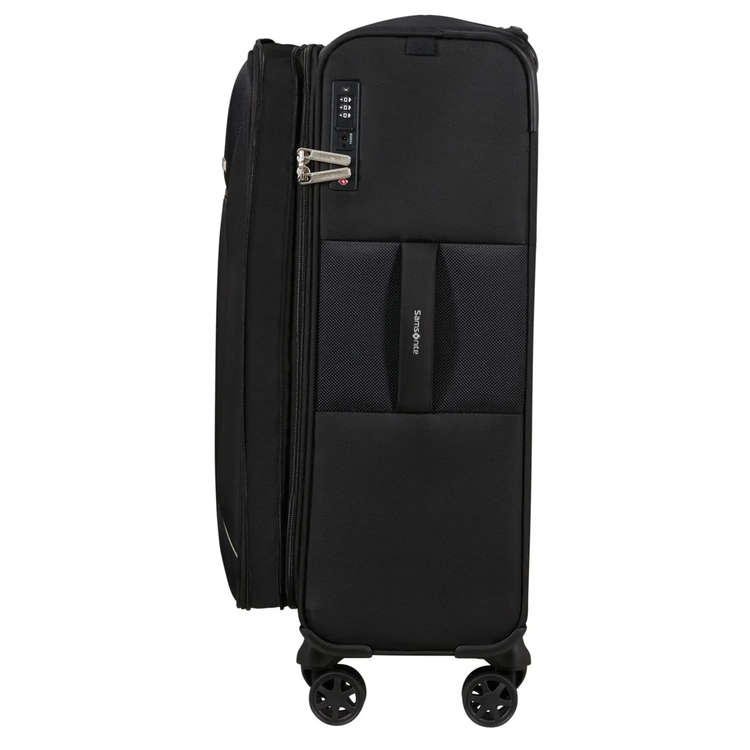 Samsonite Base Breeze Spinner 67 cm – stilvoller schwarzer 4-Rollen Trolley für komfortables Reisen
