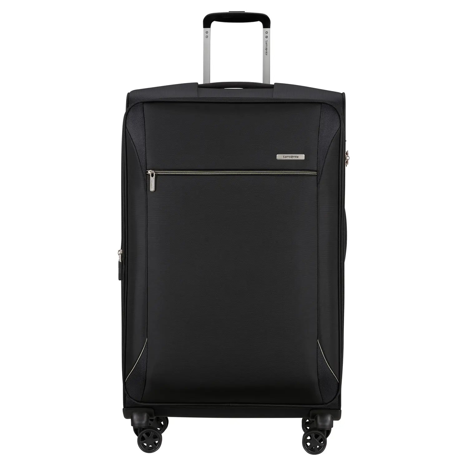 Vorderansicht des Samsonite Base Breeze Spinner 78 cm – stabiler Koffer in Schwarz