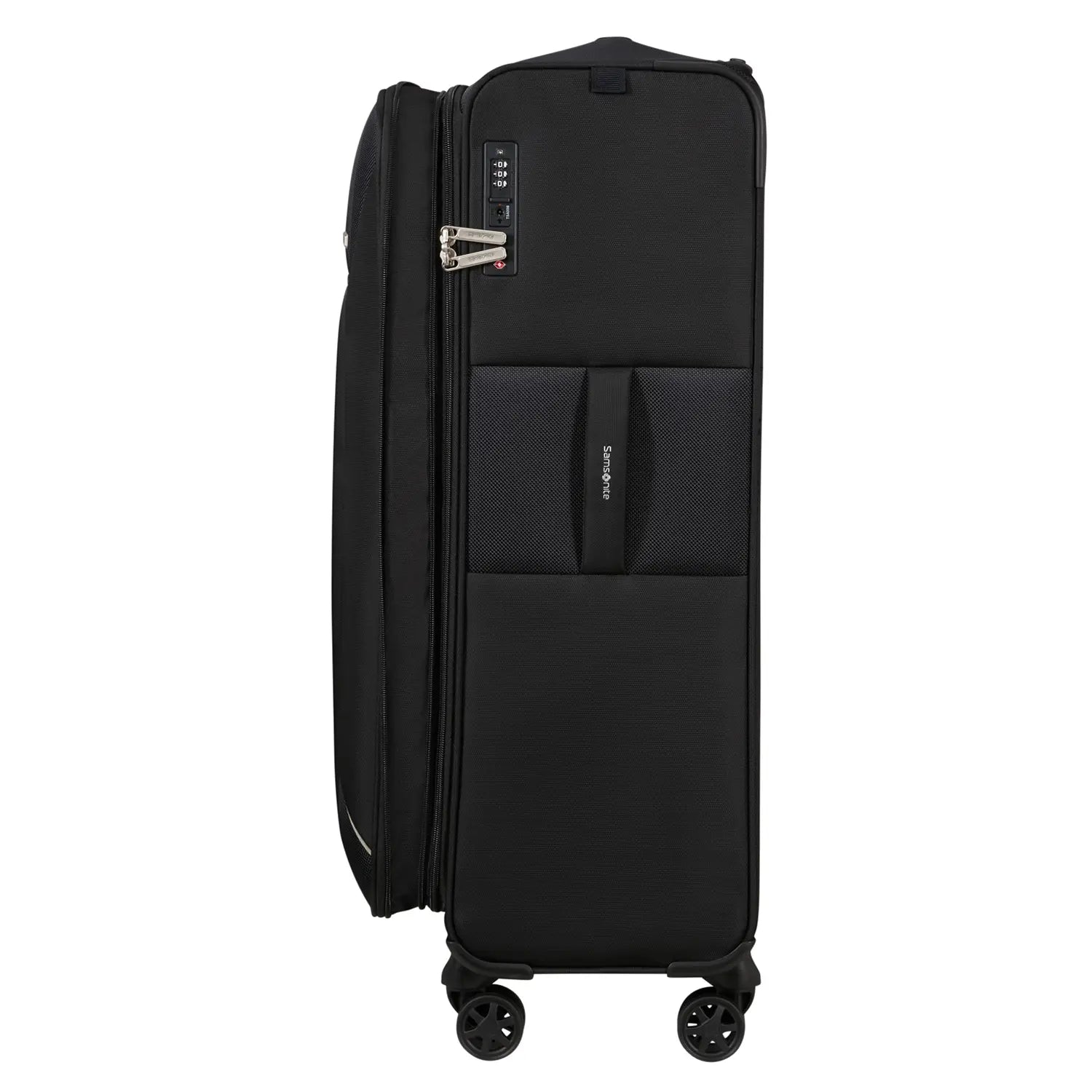 Samsonite Base Breeze Spinner 78 cm – großer schwarzer 4-Rollen Trolley mit modernem Design
