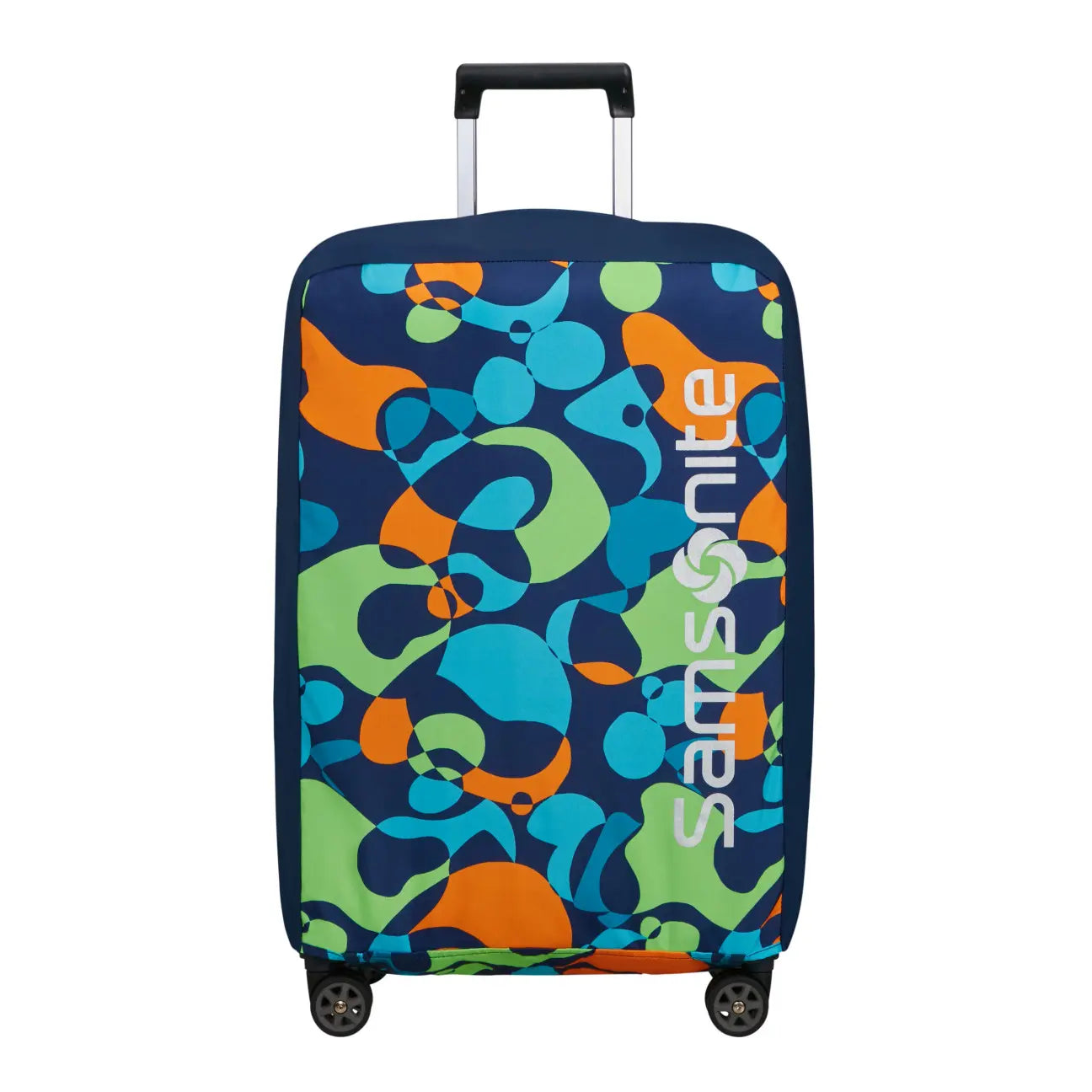 Samsonite TA Revolution faltbare Kofferhülle M im Colorwave Design – strapazierfähiger, farbenfroher Schutzüberzug für mittelgroße Koffer