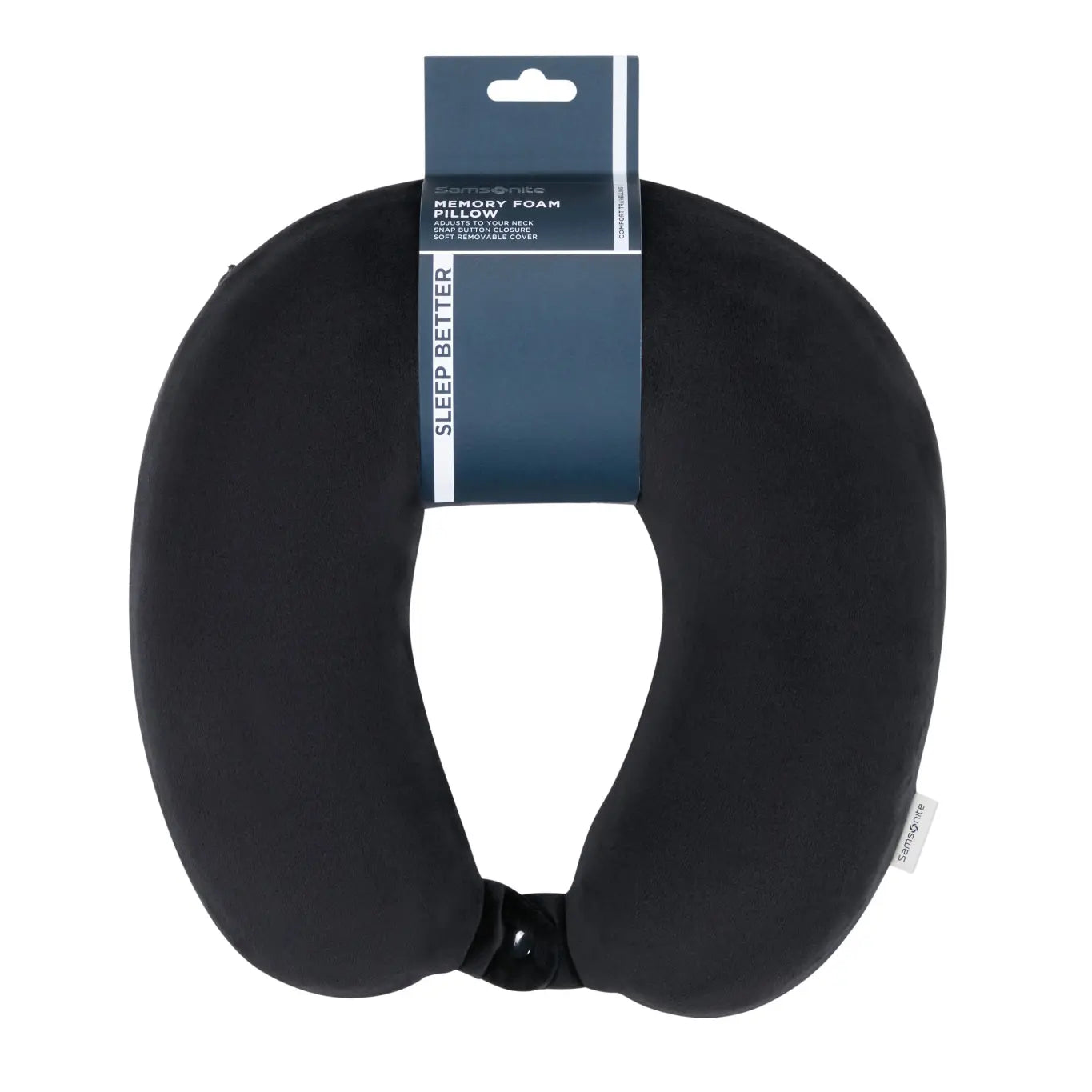 Detailansicht des Samsonite TA Revolution Memory Foam Pillow – samtweicher, abnehmbarer Bezug