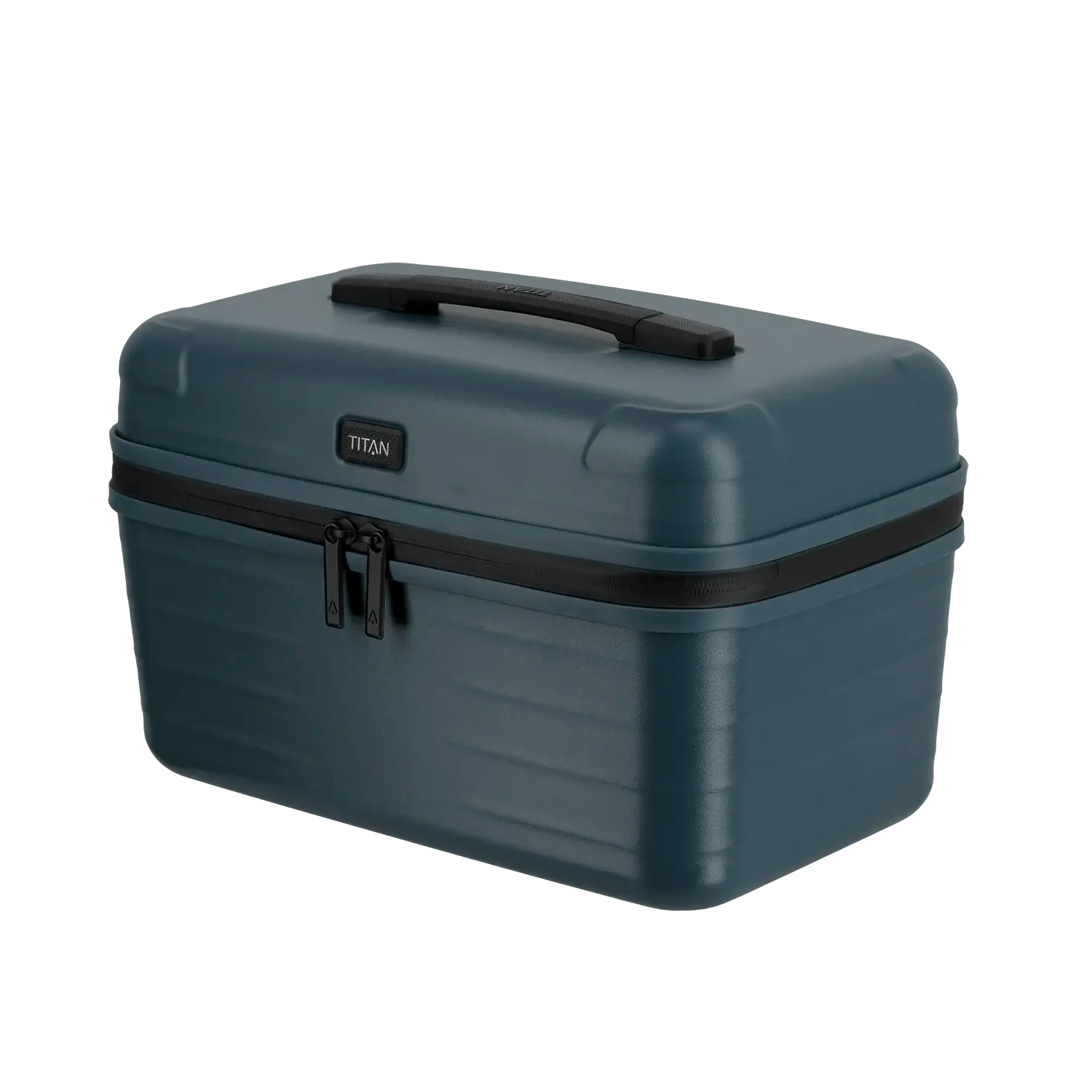 Titan Upgrade Beautycase 39 cm - Seitenansicht des eleganten Kosmetiккoffers Midnight Blue