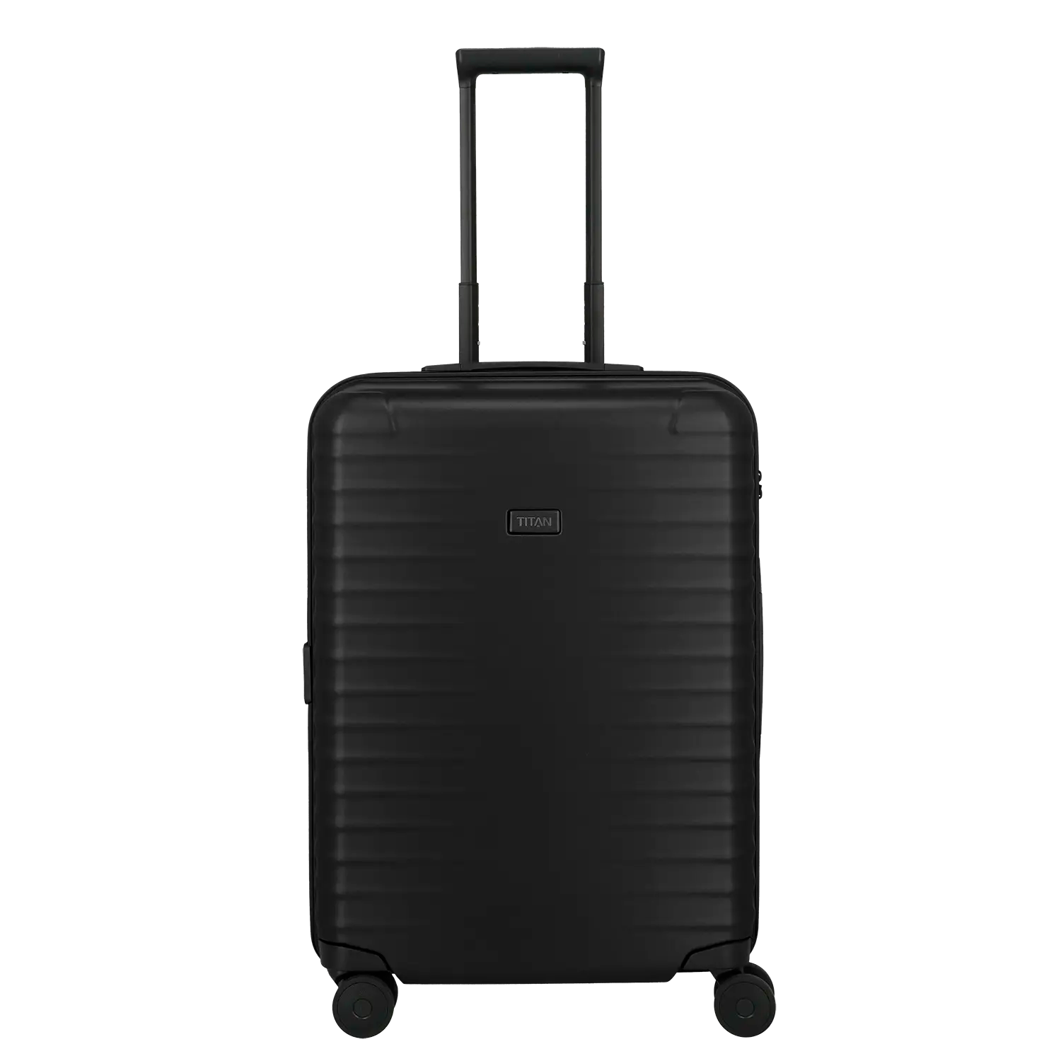 Mittelgroßer Koffer Titan Upgrade 4-Rollen Trolley M 65 cm Nightshade Black - Premium Reisekoffer mit Teleskopgriff