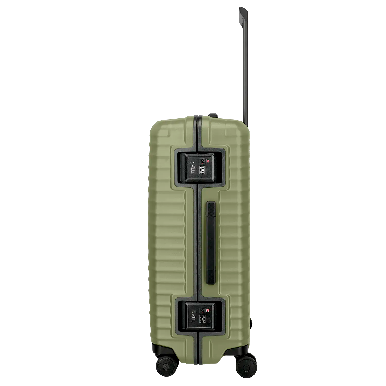 Titan Overseas Trolley L 75 cm - Materialdetails und hochwertige Verarbeitung vom TSA-Zahlenschloss Forest Green