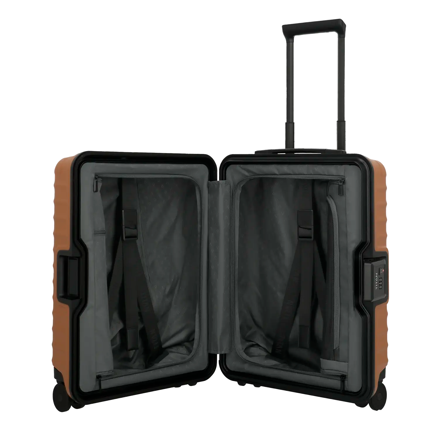 Innenausstattung des Titan Overseas Trolley S23 mit Packgurten