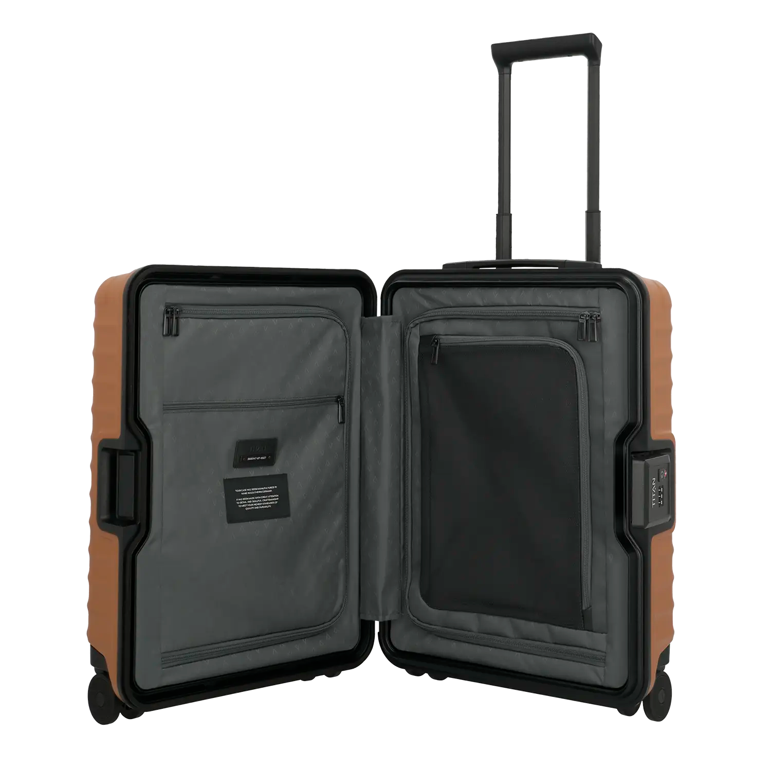 Innenausstattung des Titan Overseas Trolley S23 mit Packgurten